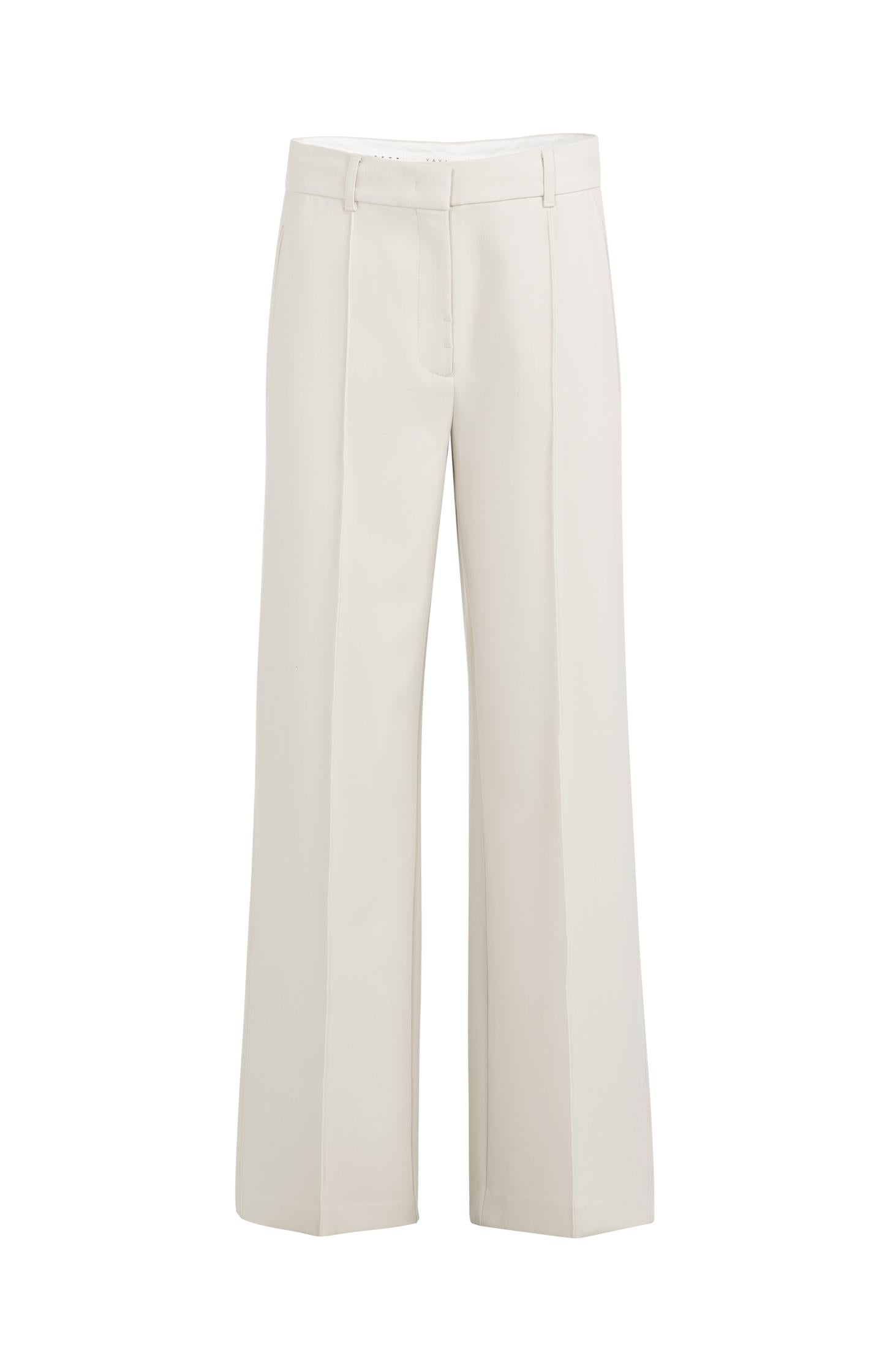 Woven trousers with wide legs and stitched details - Brown