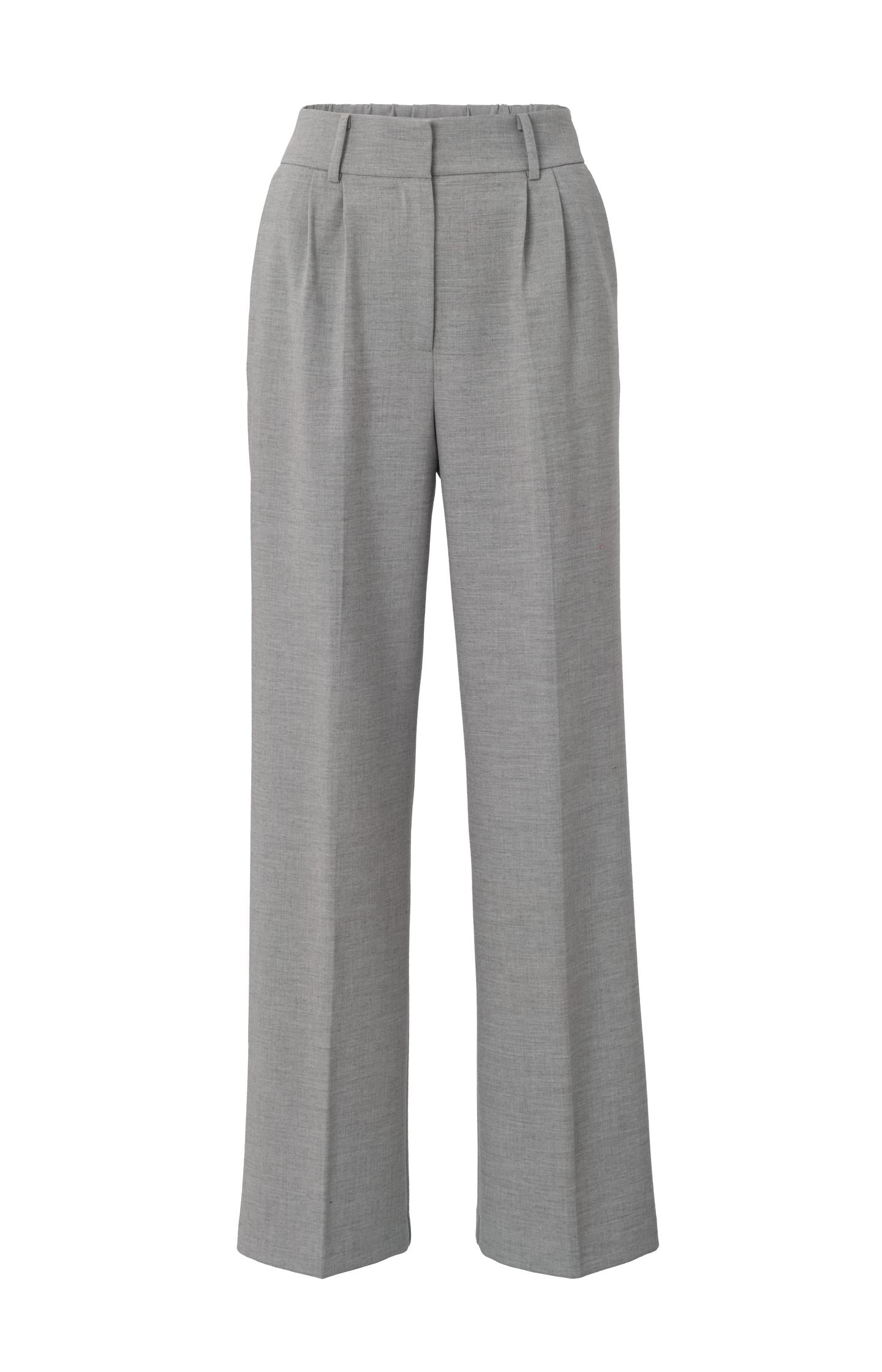 Woven trousers with wide legs, pockets and pleat details - Type: product