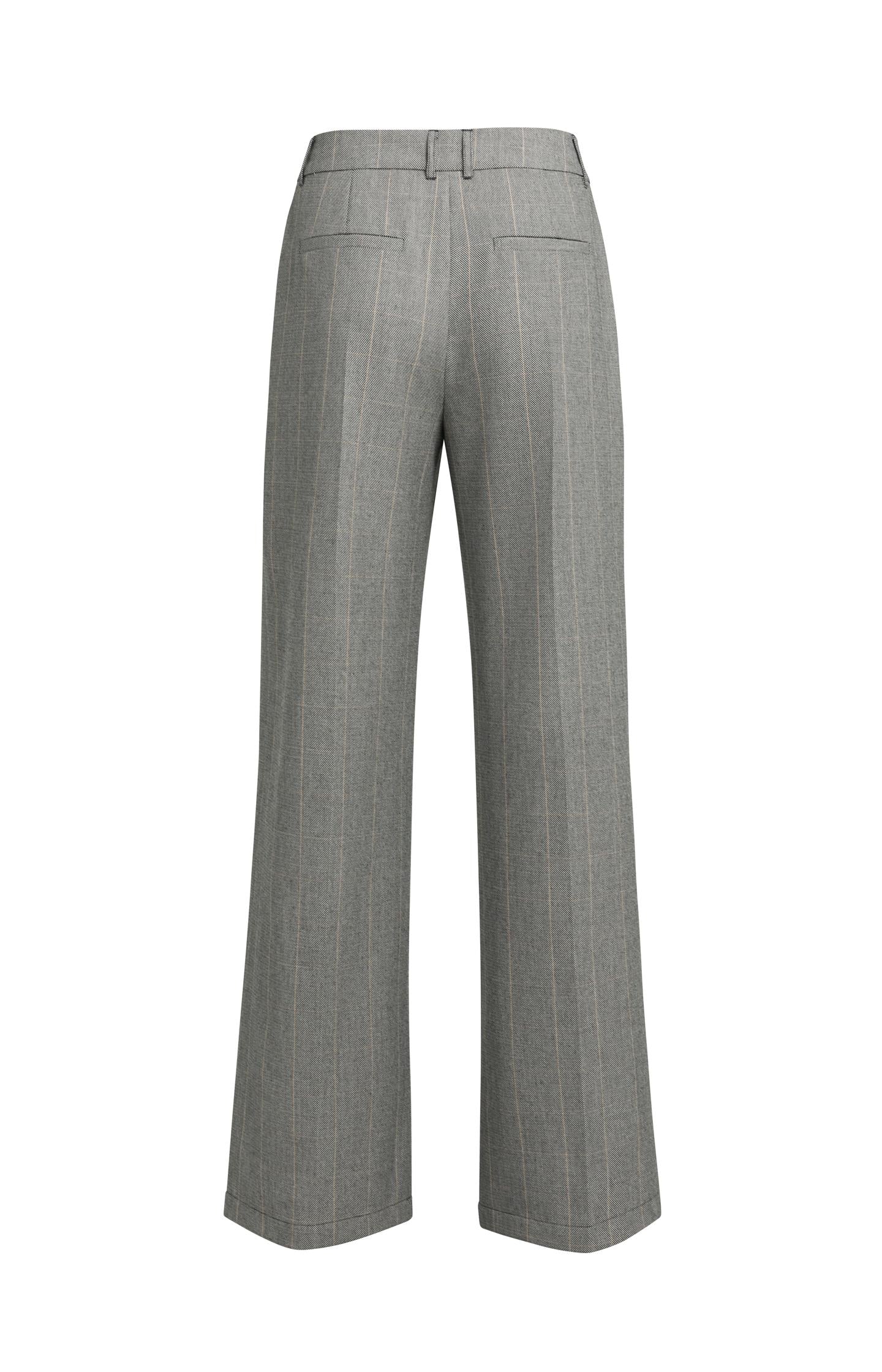 Woven wide leg check trousers with pleat details