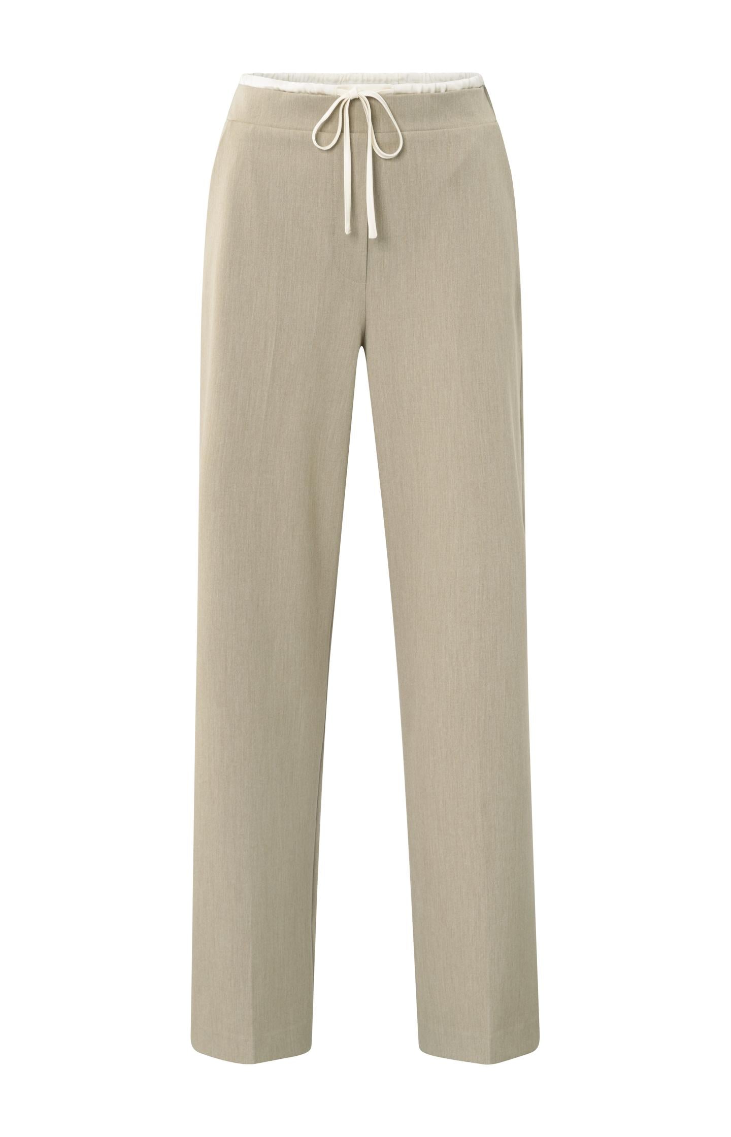 Woven wide leg trousers with contrast waistband - Type: product