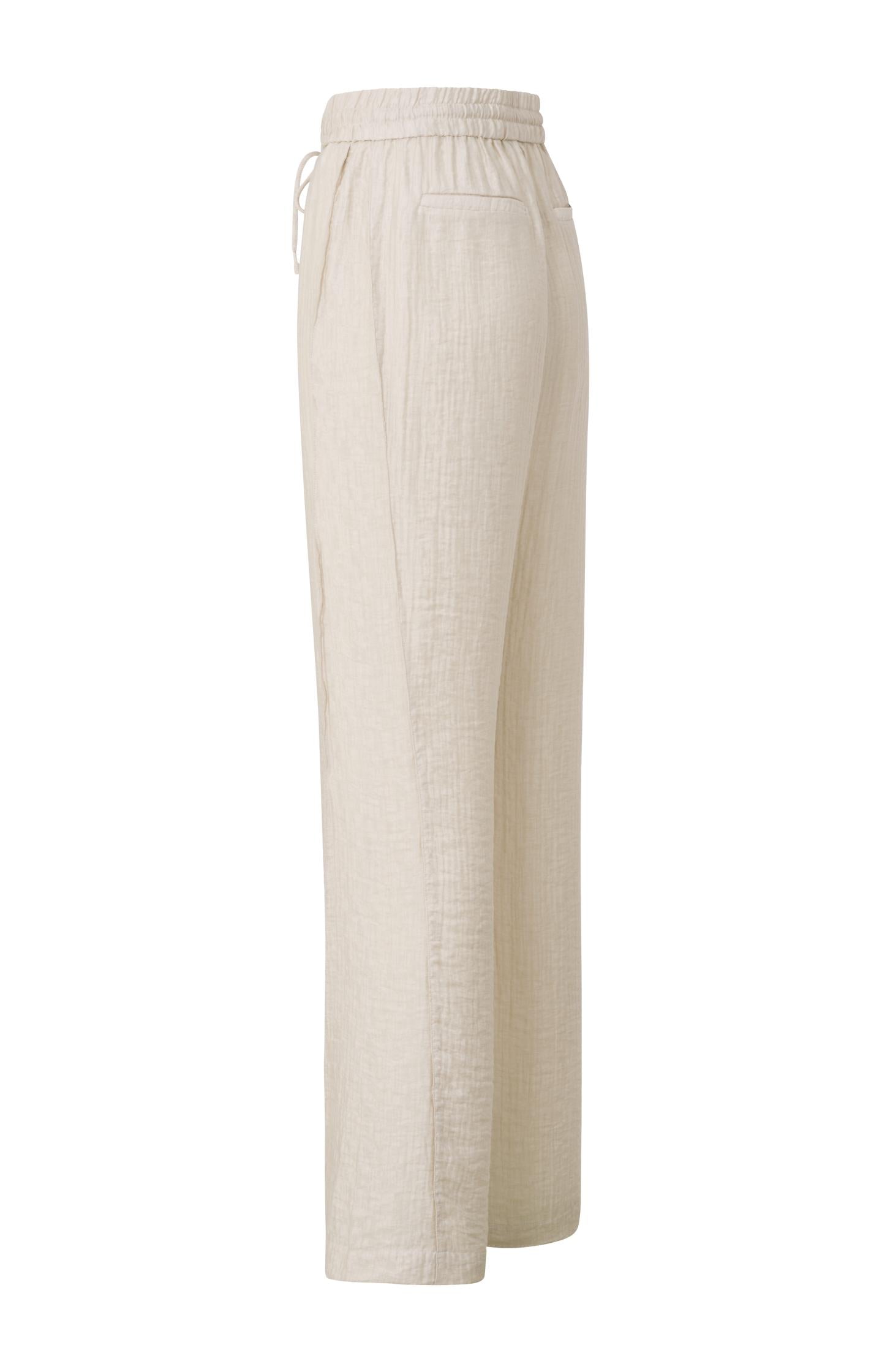 Woven wide leg trousers with drawstring in airy fit - Moonstruck Grey