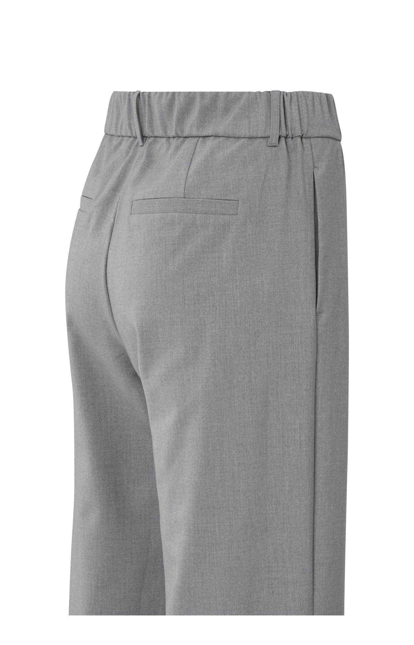 Woven wide leg trousers with elastic waist and belt detail
