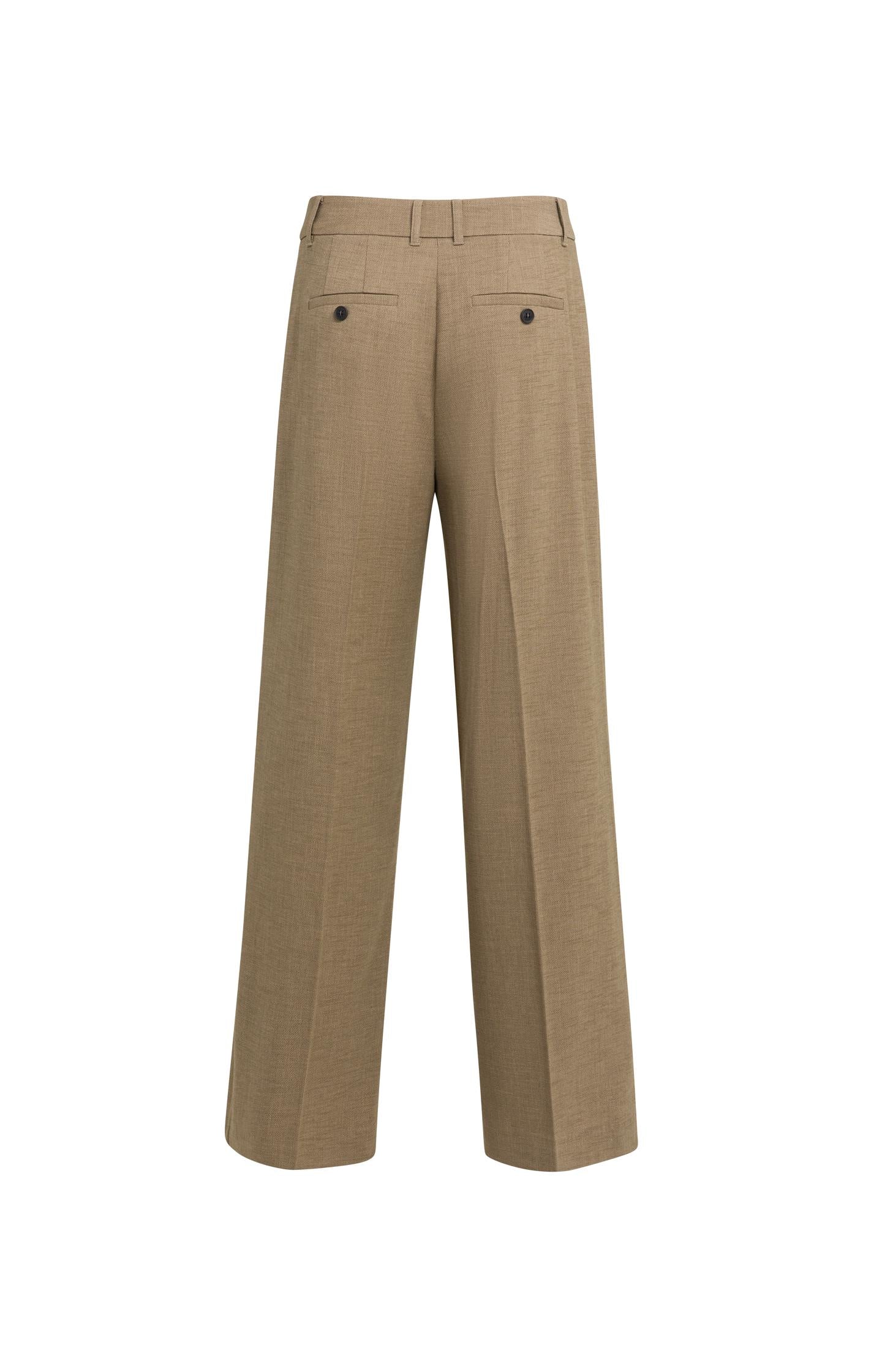 Woven wide-leg trousers with pleat details