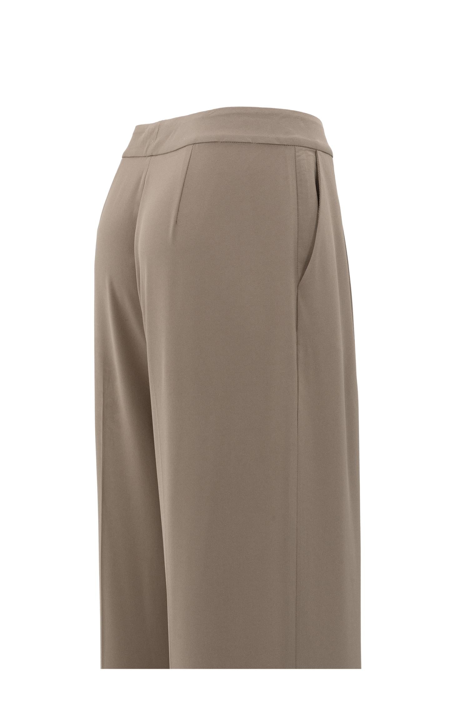 Woven wide-leg trousers with pleat details
