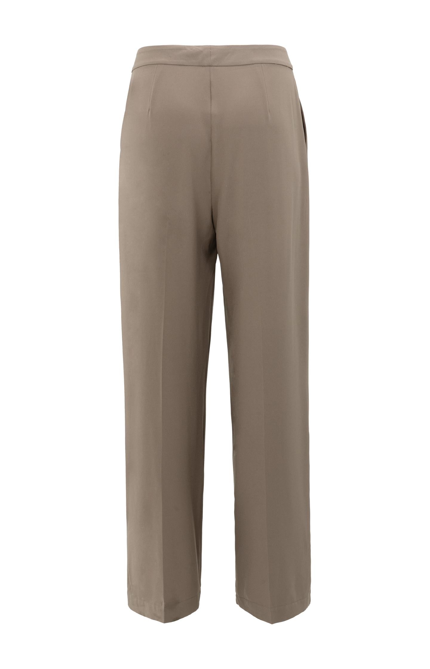 Woven wide-leg trousers with pleat details