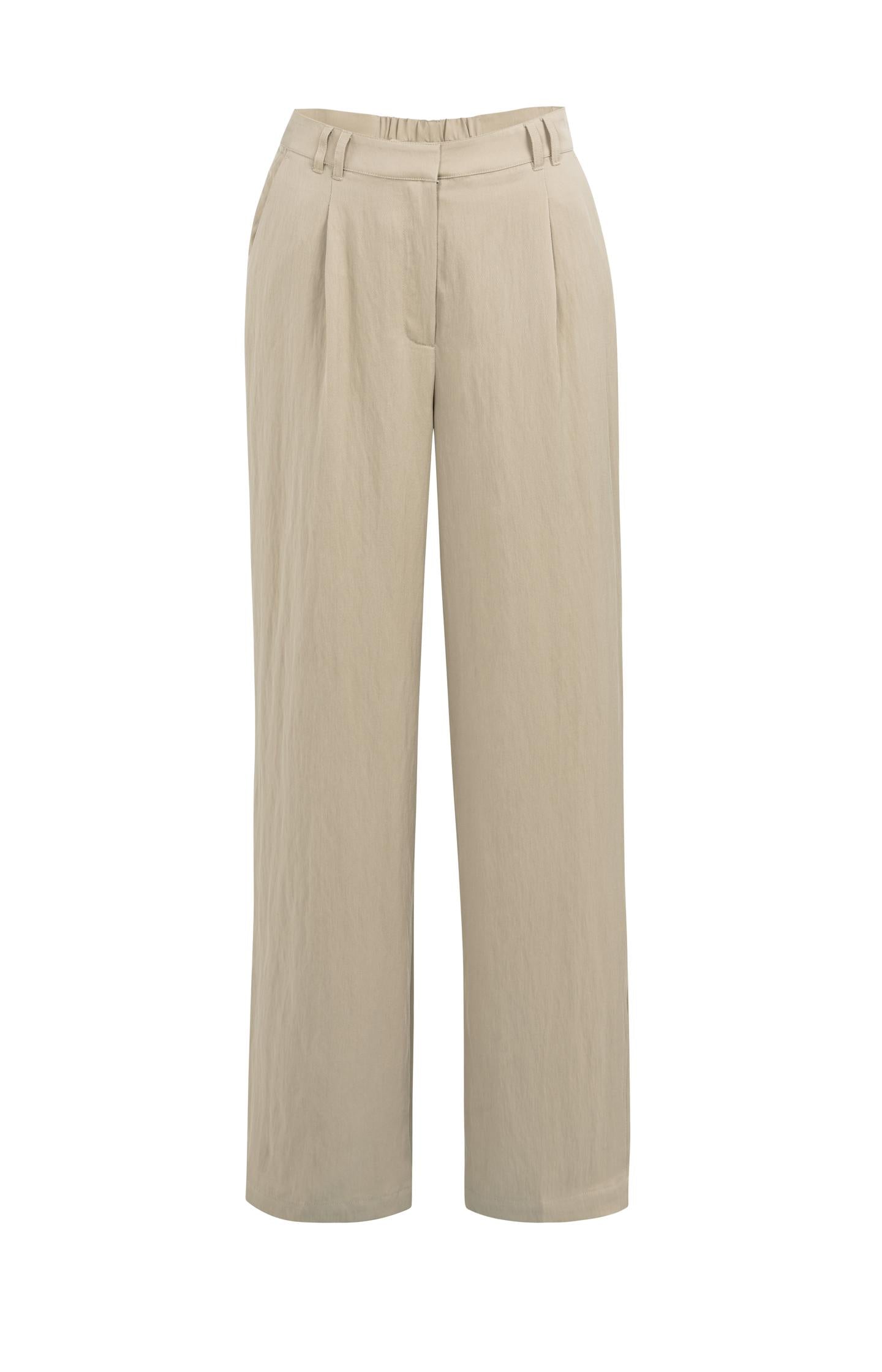Woven wide leg trousers with pleats - L30 - Type: product