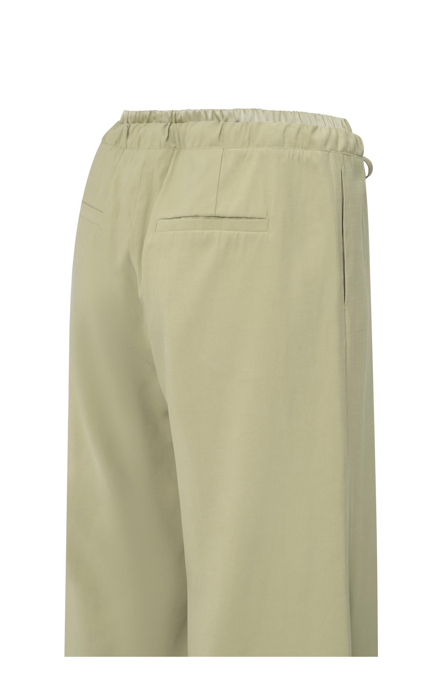 Woven wide-leg trousers with satin waistband