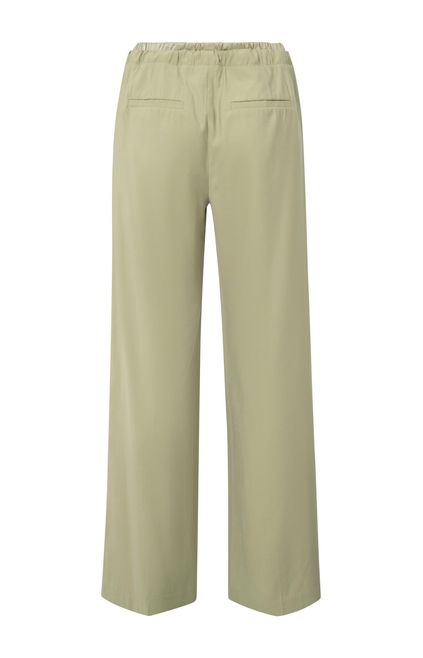 Woven wide-leg trousers with satin waistband