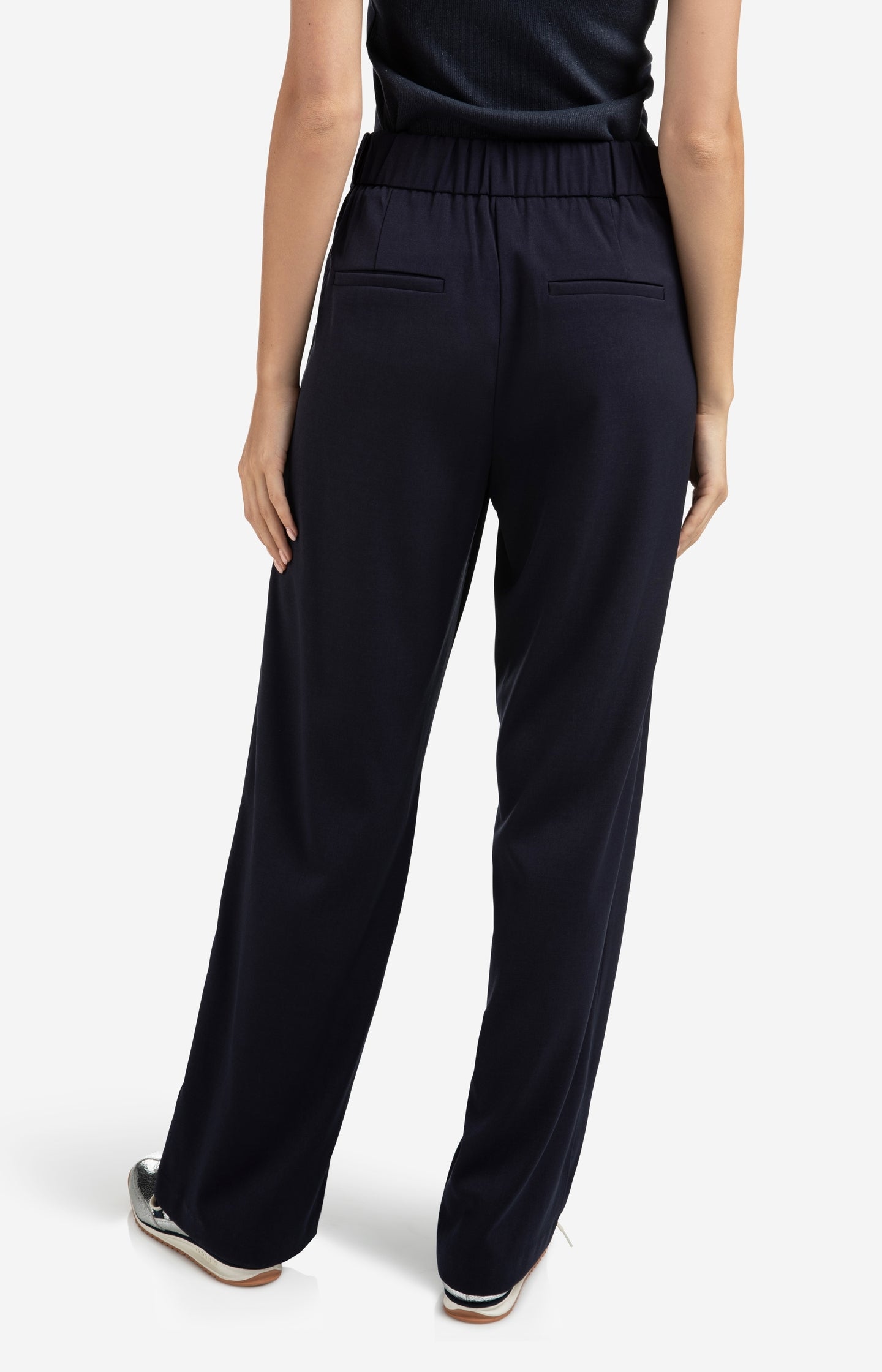 Woven wide leg trousers with seam details