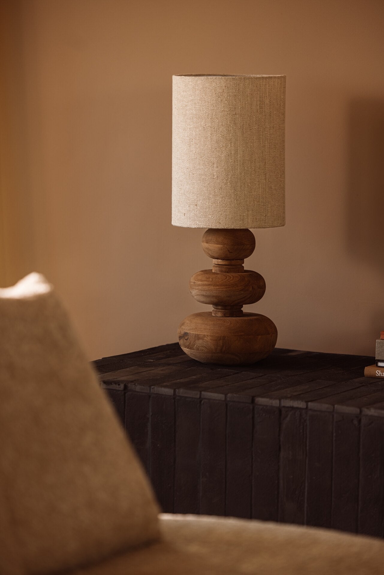 Mango wood table lamp