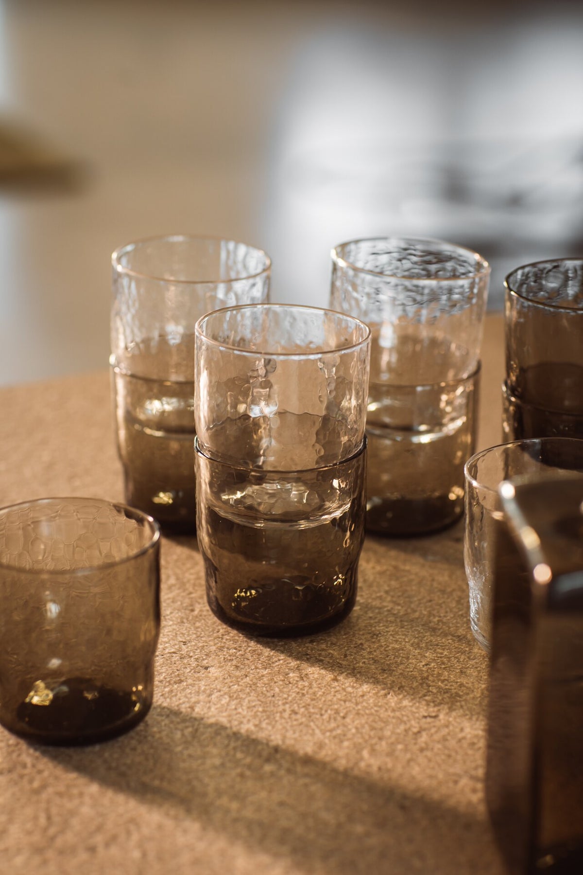 Hammered water glass