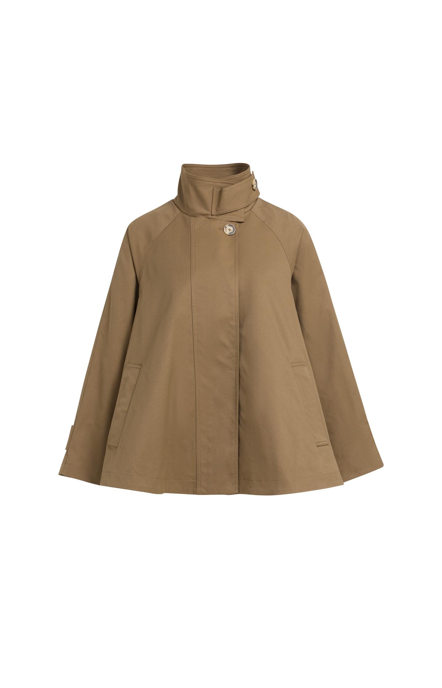 A-Linien-Trenchjacke mit Stehkragen