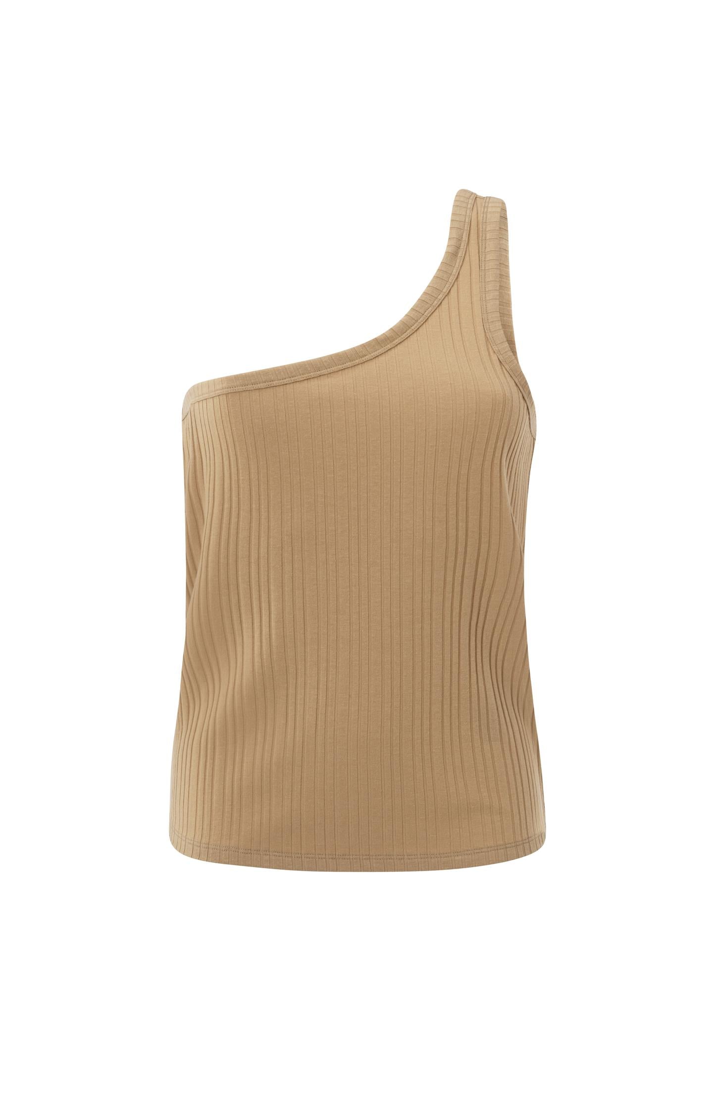 A-symmetric singlet with one strap and rib details - Type: product