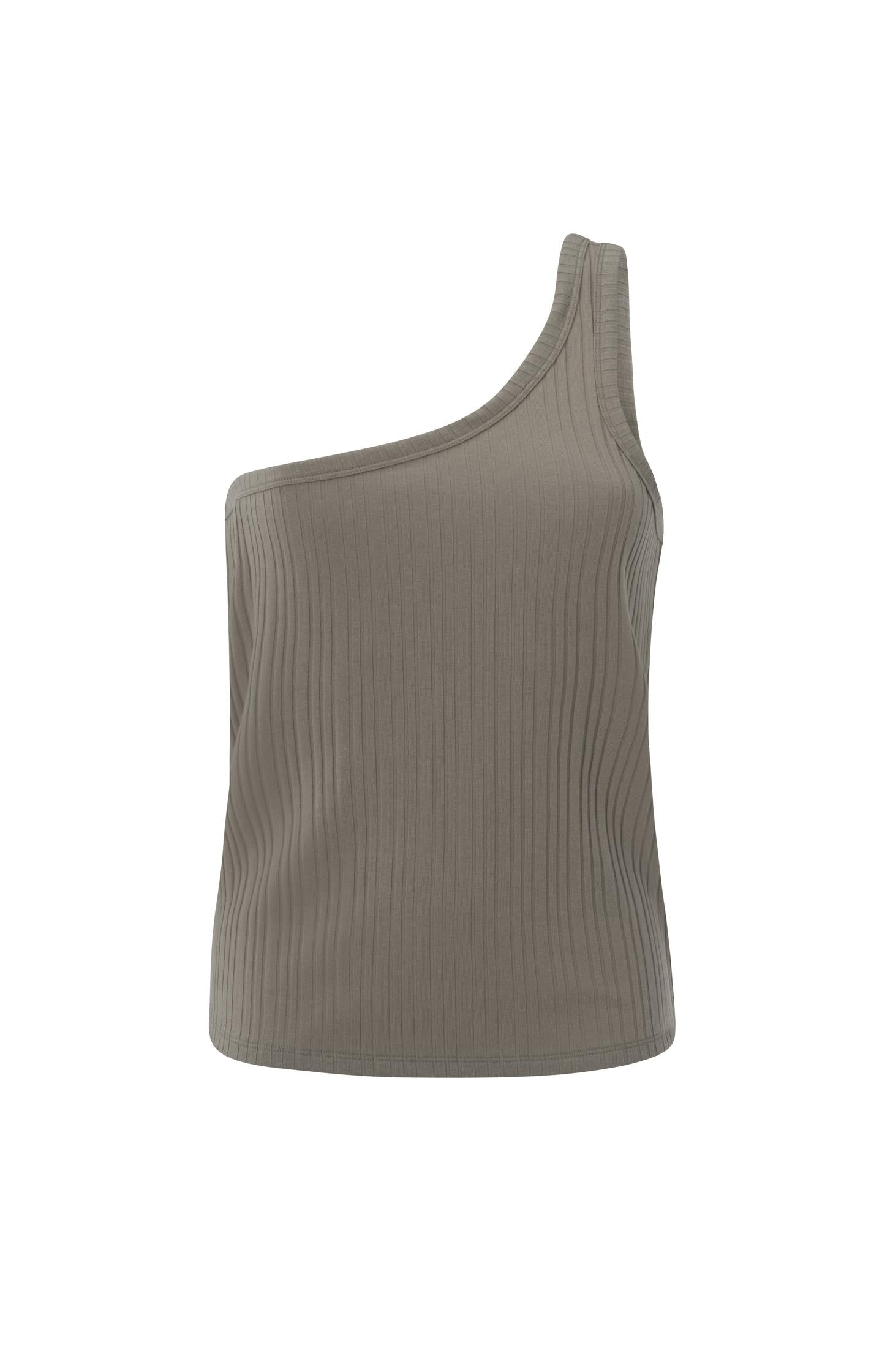 A-symmetric singlet with one strap and rib details - Type: product