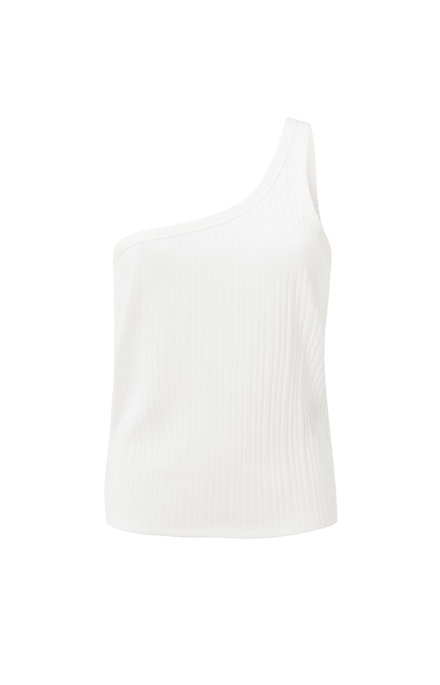 A-symmetric singlet with one strap and rib details - Type: product