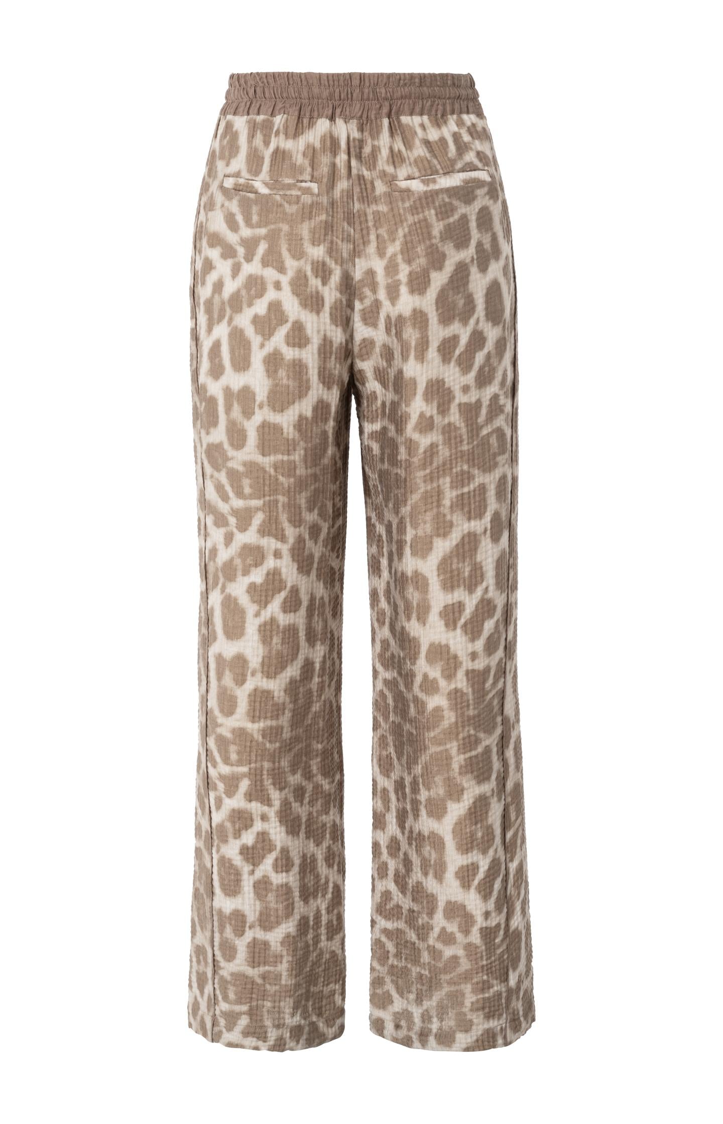 Airy leopard print trousers with wide legs