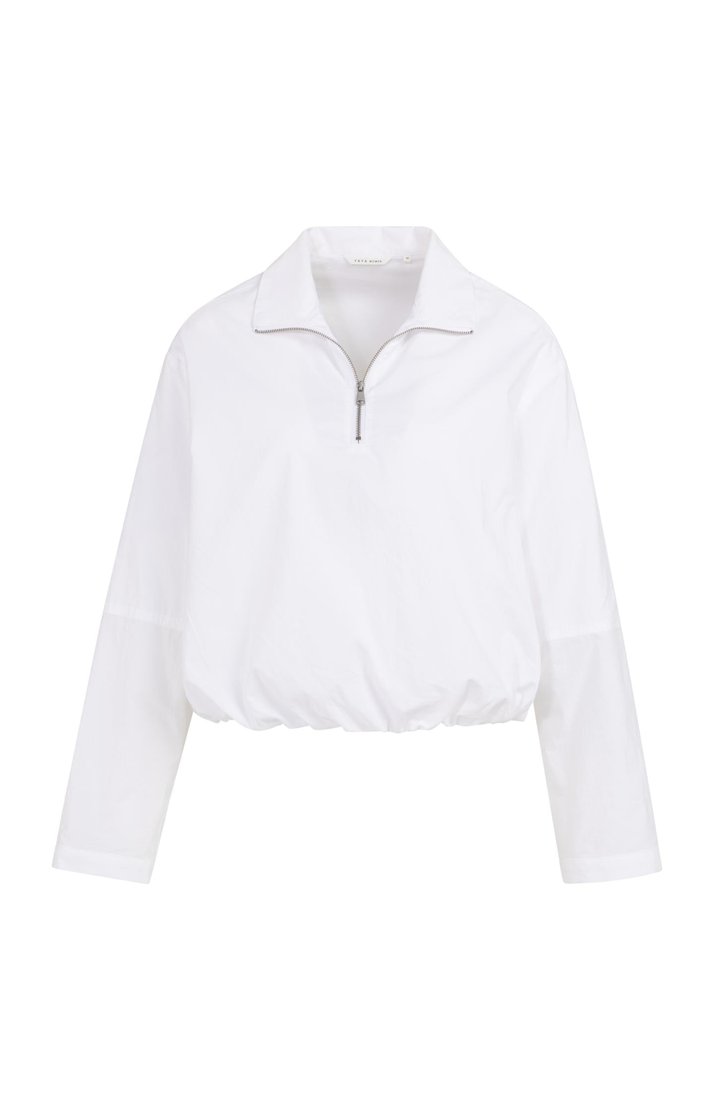 Balloon blouse with zipper and long sleeves