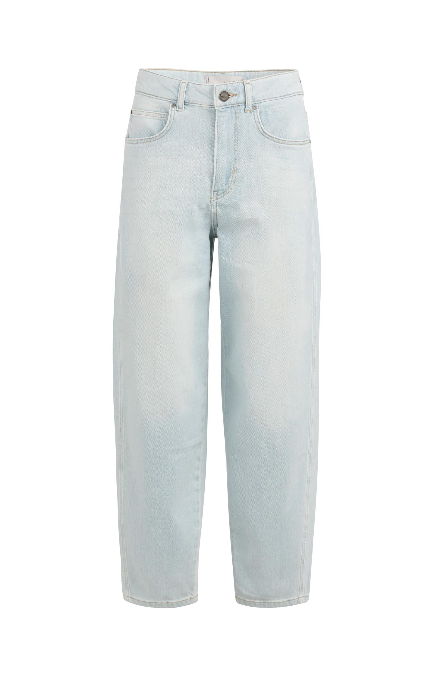 Karostar Barrel Jeans Dames - Hoge Taille Wijde Pijpen Cropped Stretch Denim Broek Baggy Fit