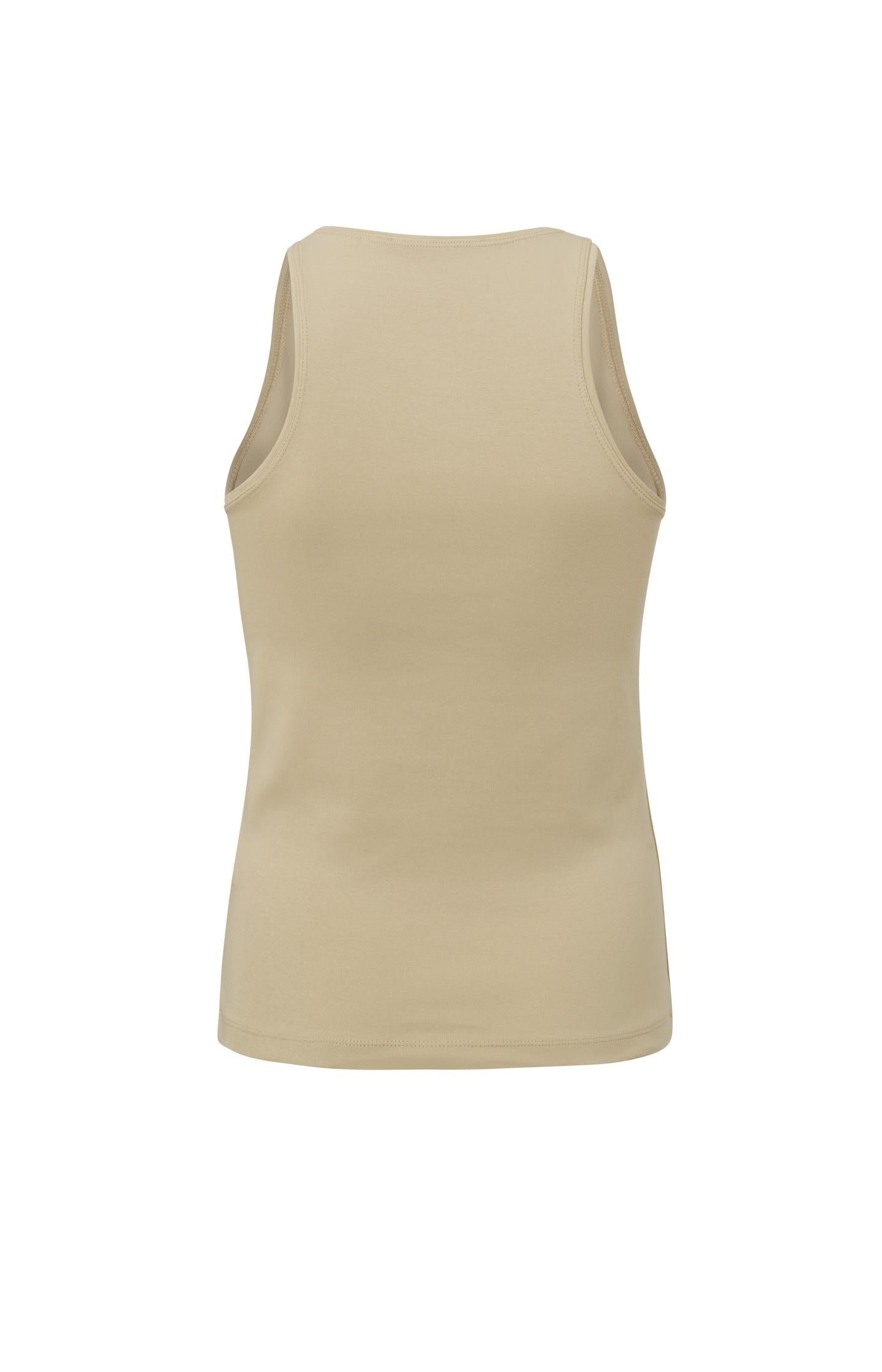 Basic halter top with crewneck in slim fit