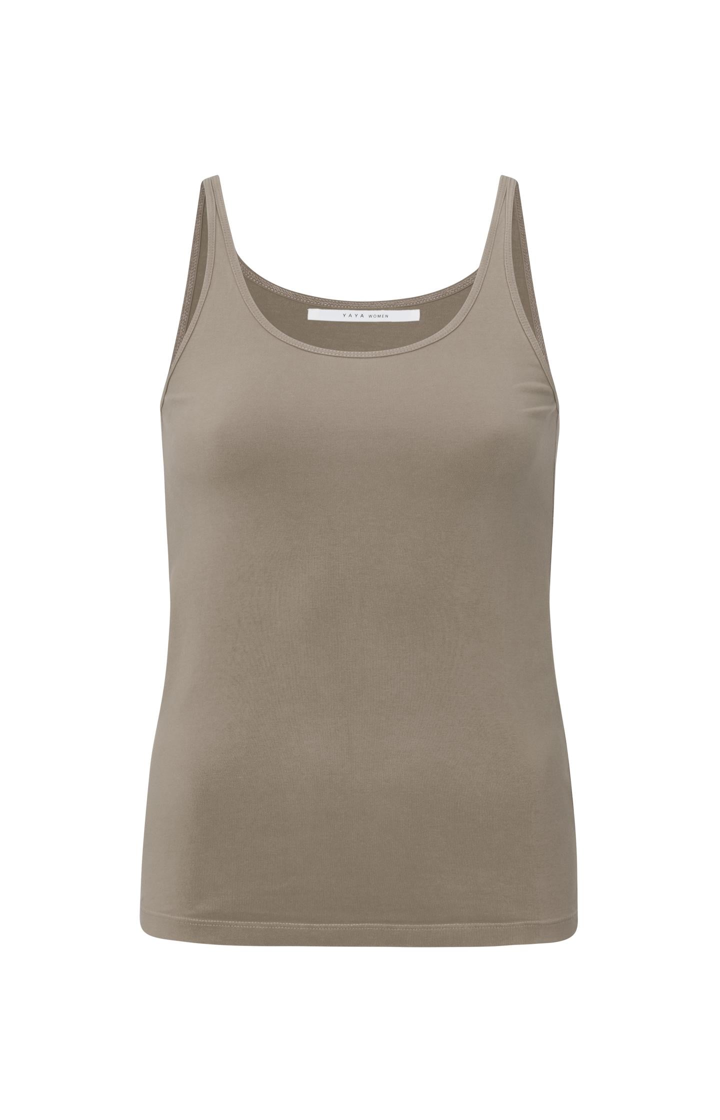 Basic singlet with thin straps and round neck in cotton - Type: product