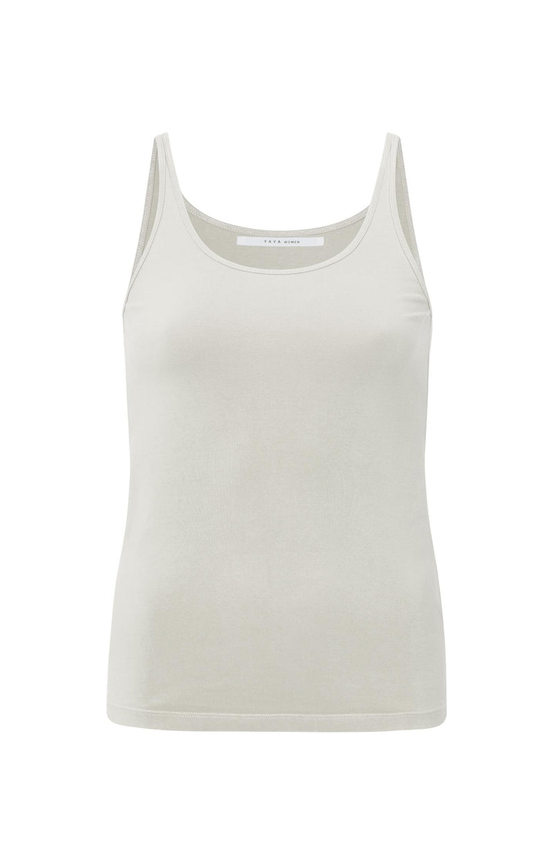 Basic singlet with thin straps and round neck in cotton - Type: product