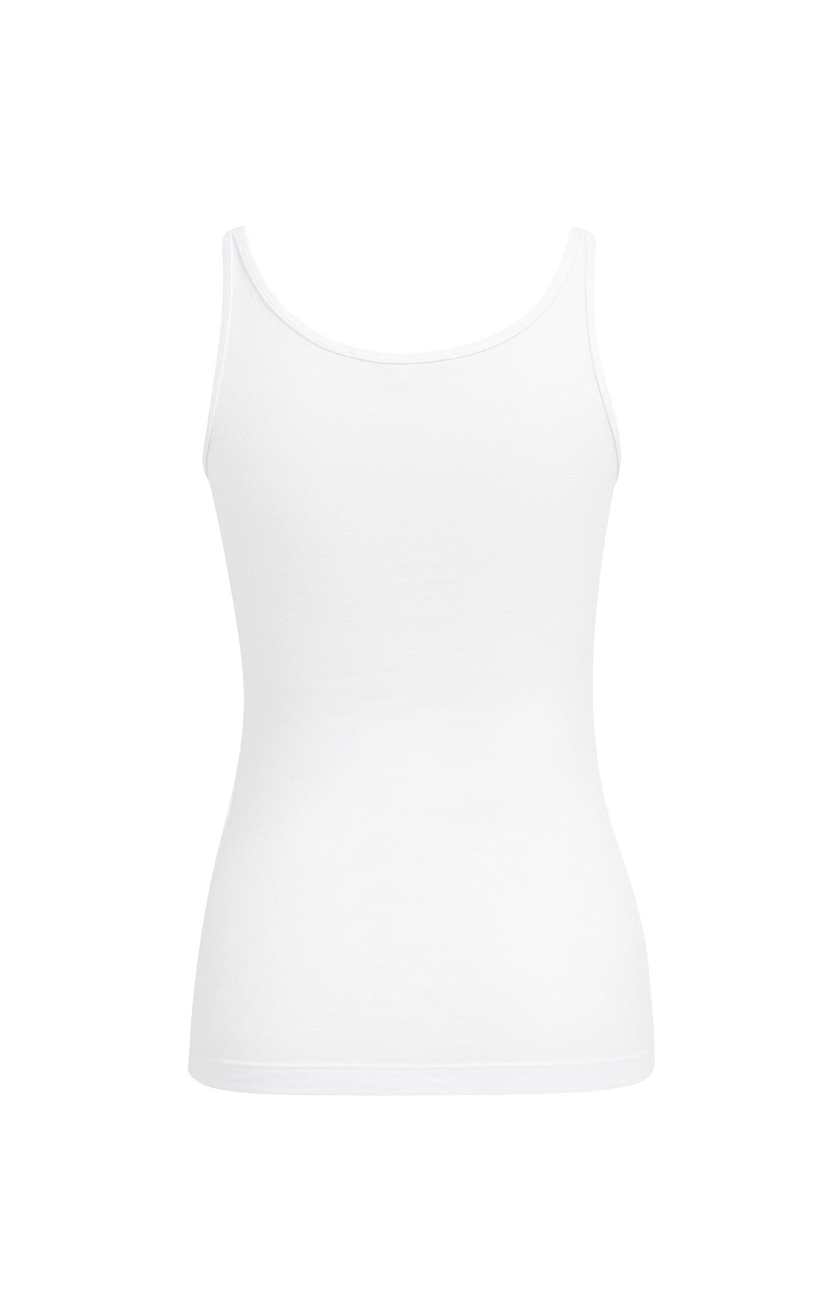 Pure White basic singlet met medium-width schouderbanden en ronde hals - YAYA