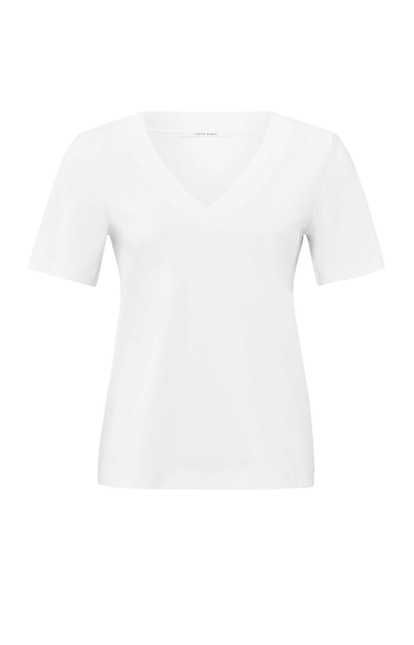Basic T-shirt with V-neck and short sleeves - Type: lookbook