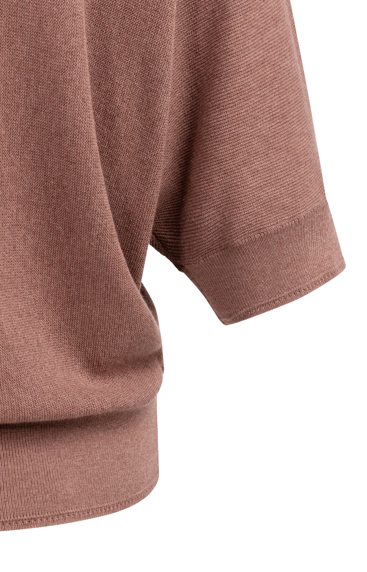 Batwing cardigan with short sleeves and button closure