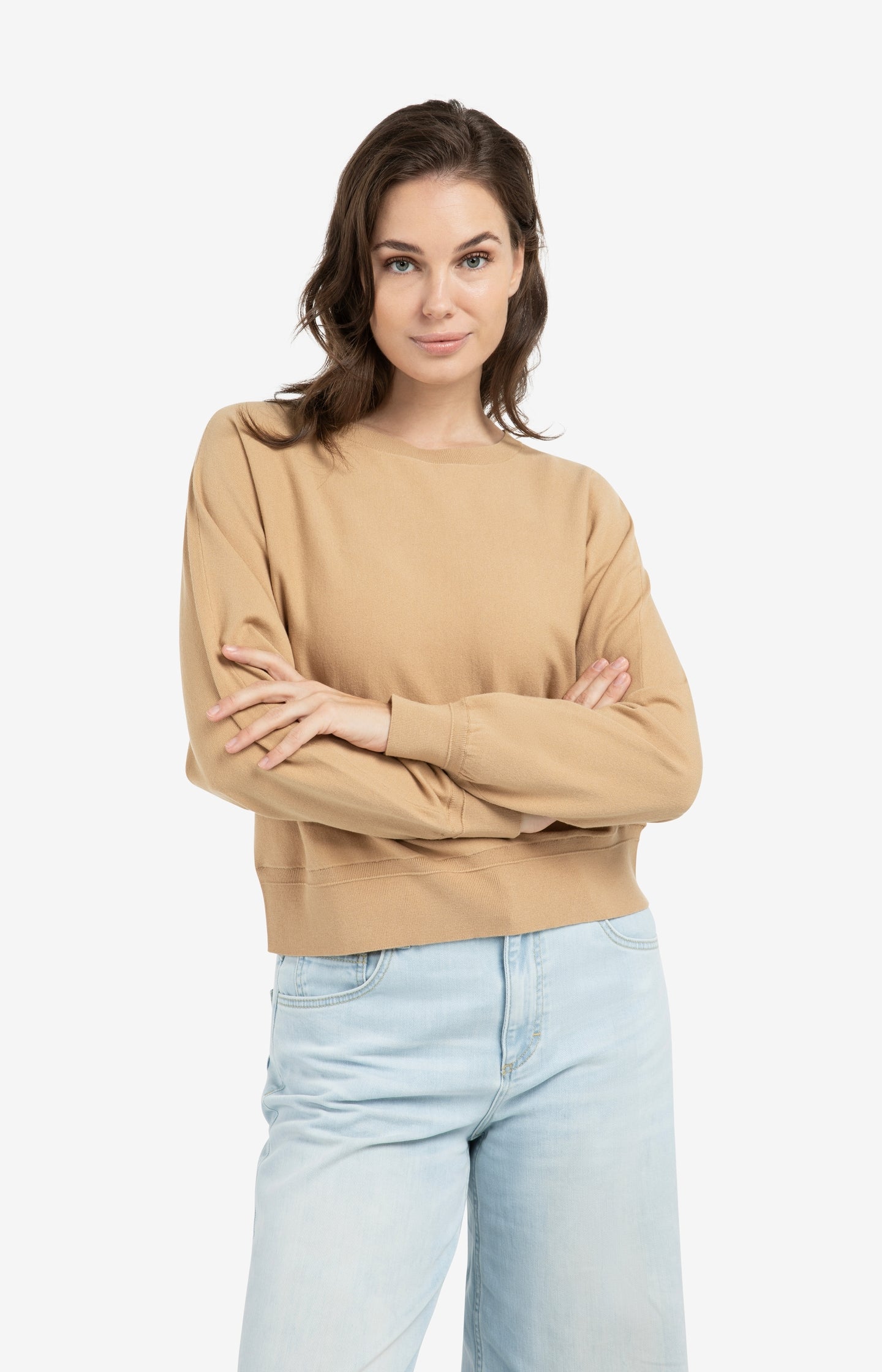 Batwing sweater with subtle seam details