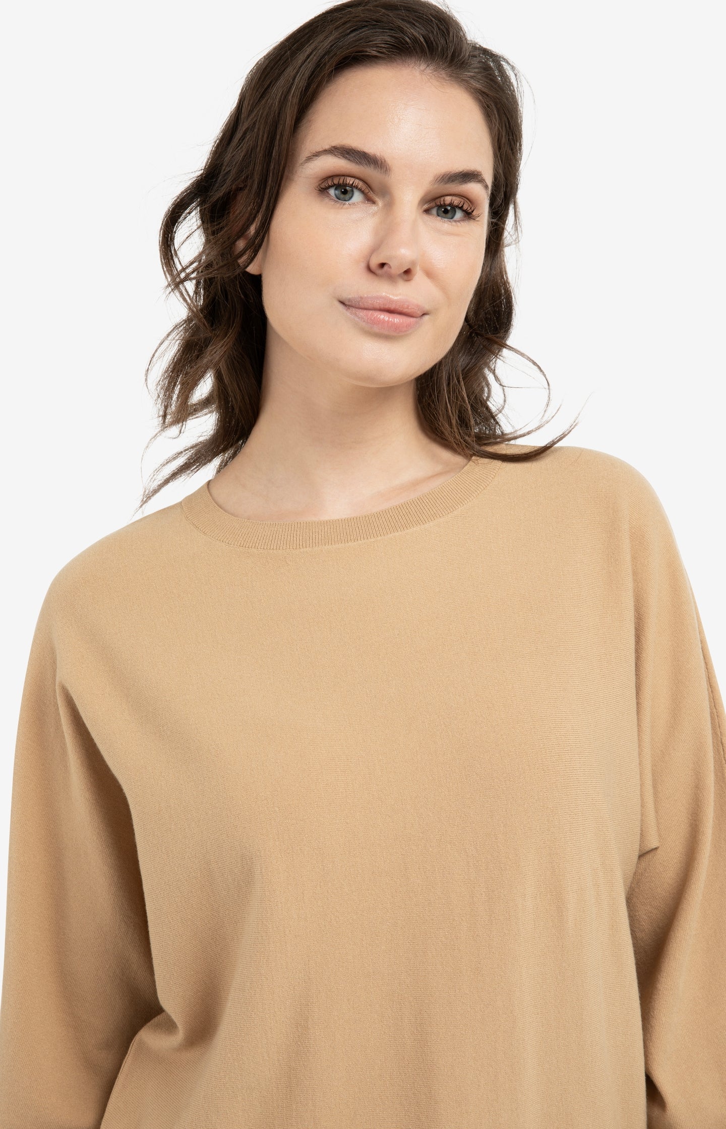 Batwing sweater with subtle seam details