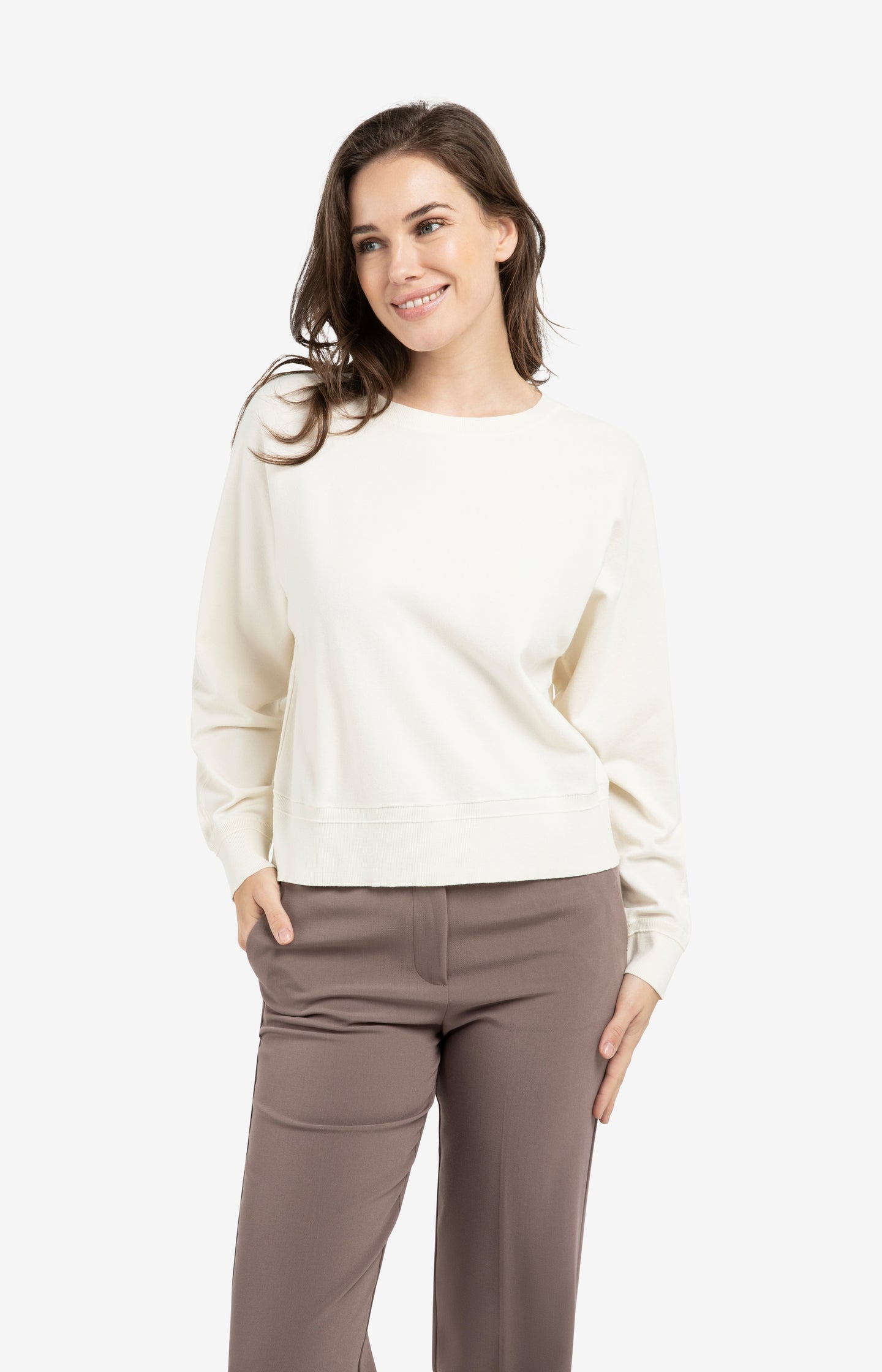 Batwing sweater with subtle seam details