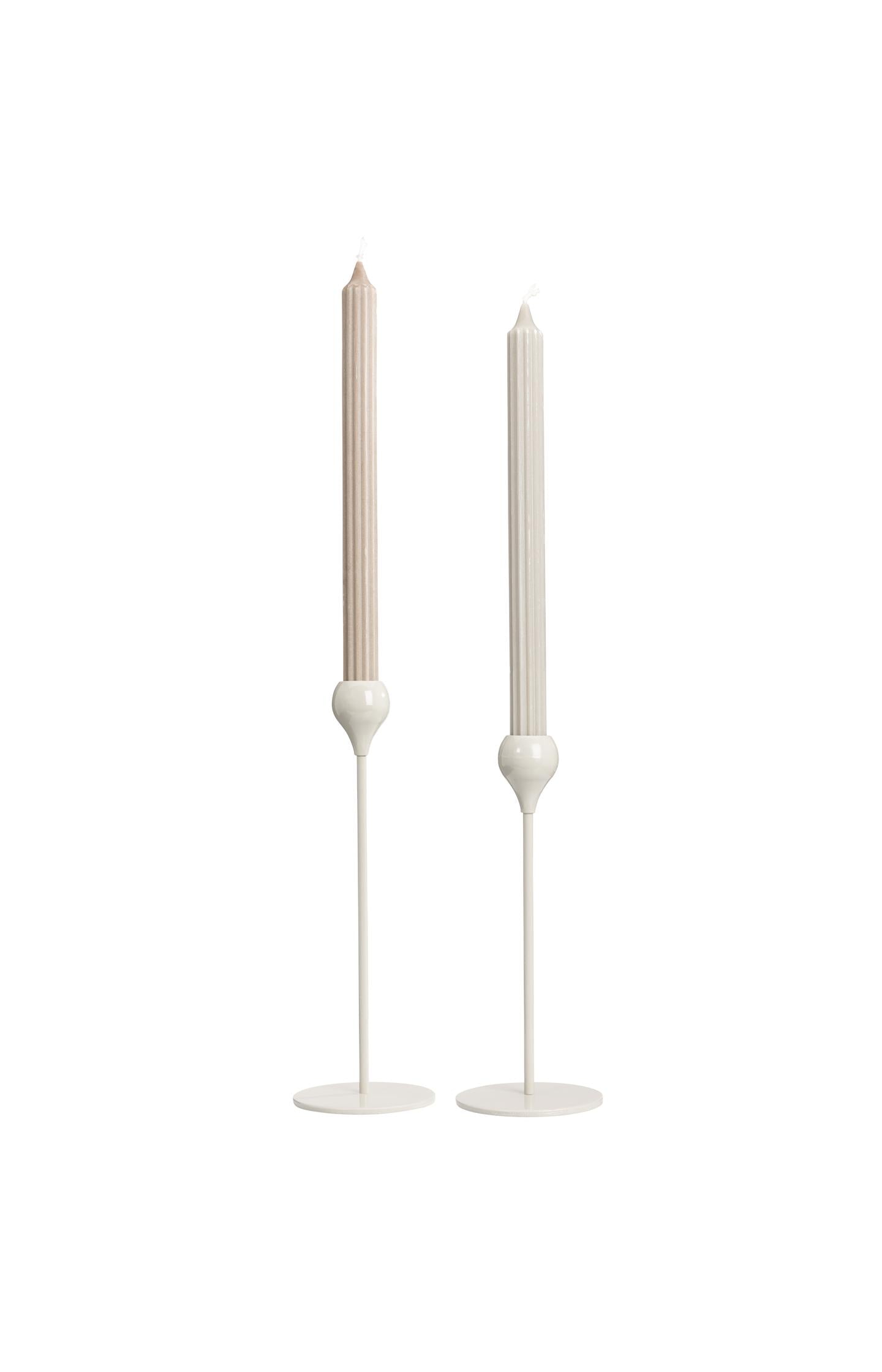 Beige metal candle holder - S