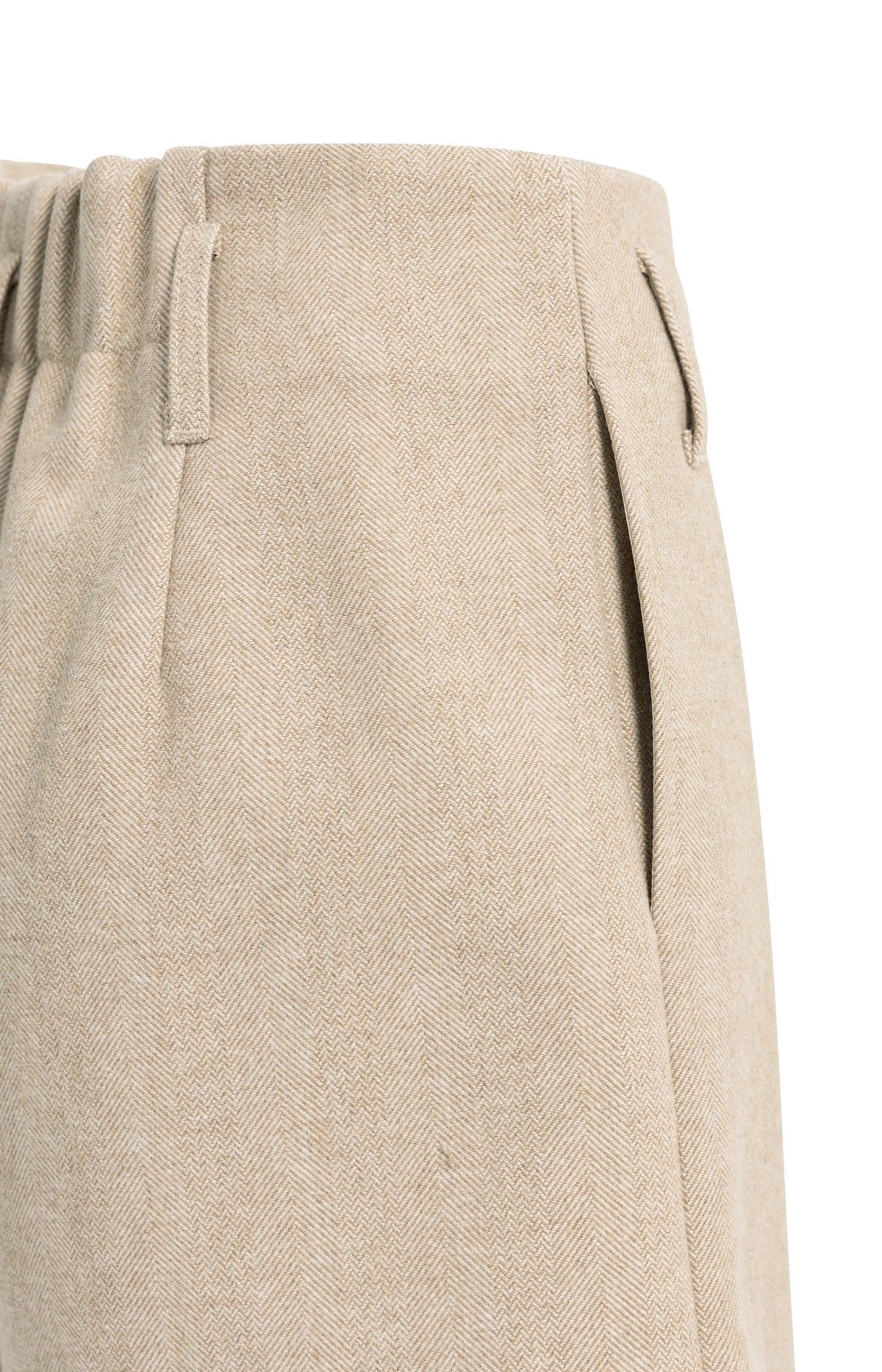 Bermuda shorts in melange herringbone fabric - Beige Melange