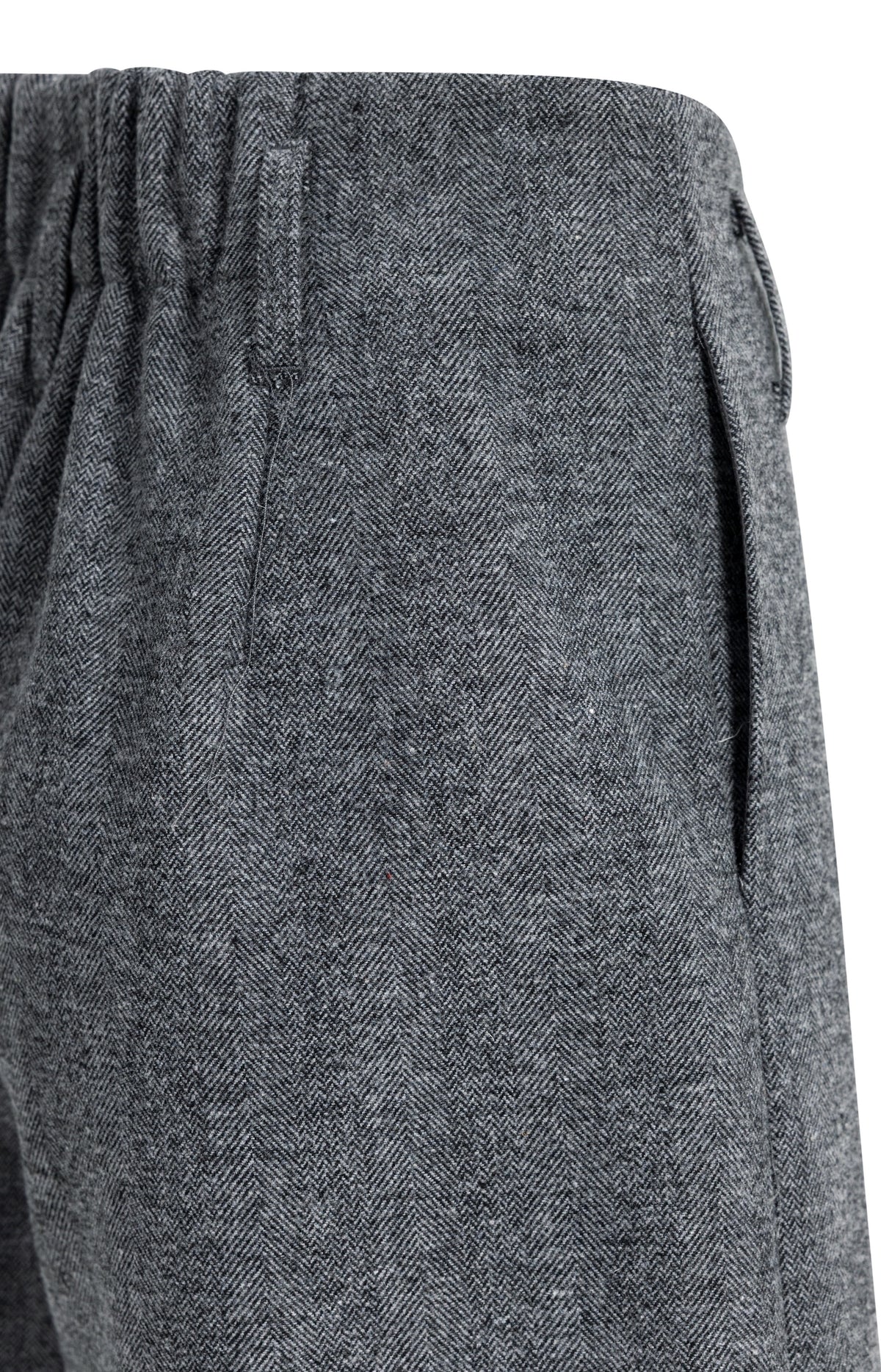 Bermuda shorts in melange herringbone fabric - Medium Grey Melange