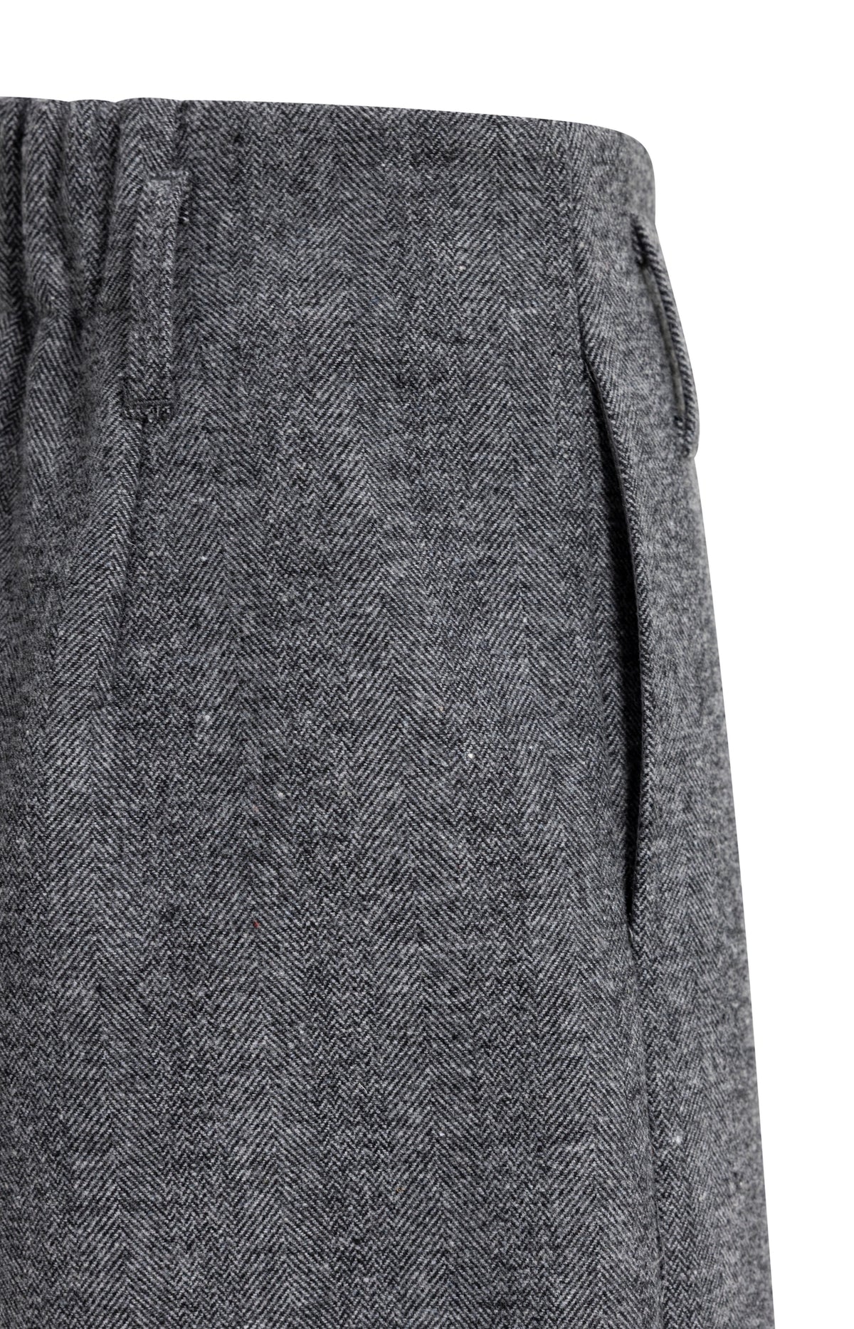Bermuda shorts in melange herringbone fabric - Medium Grey Melange
