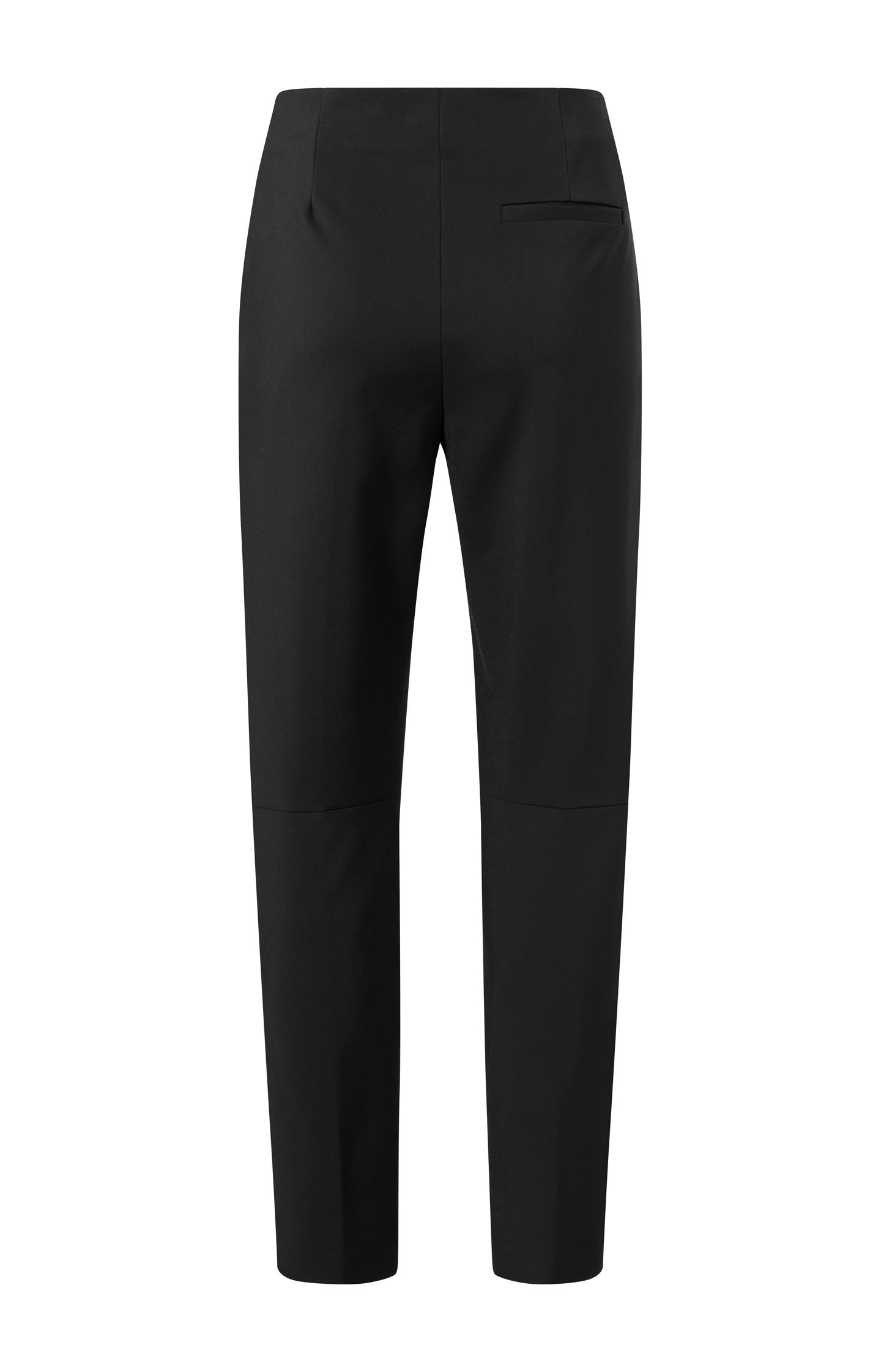 Black pants with high waist and straight legs