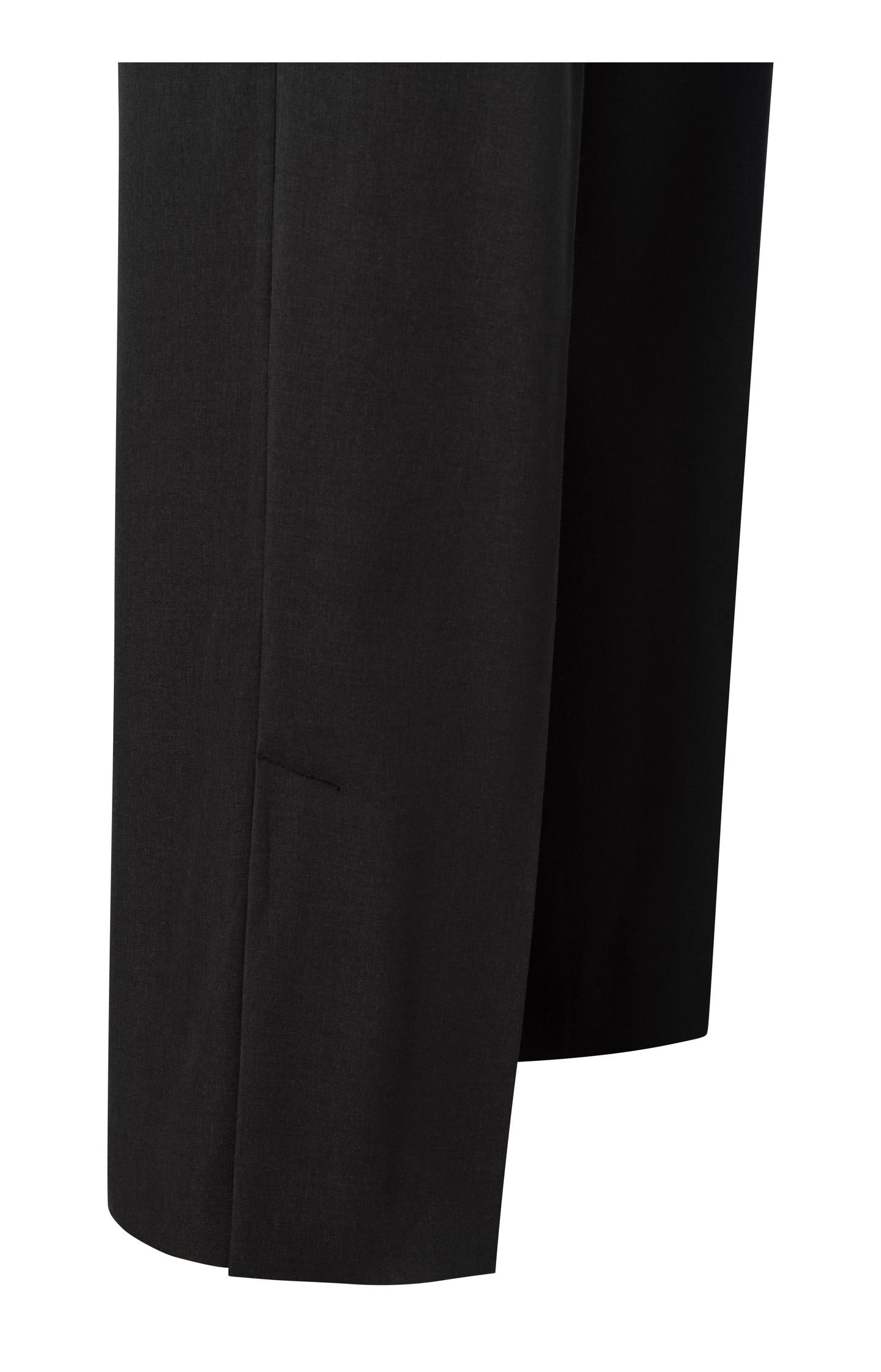 Black pants with high waist and wide legs with slit