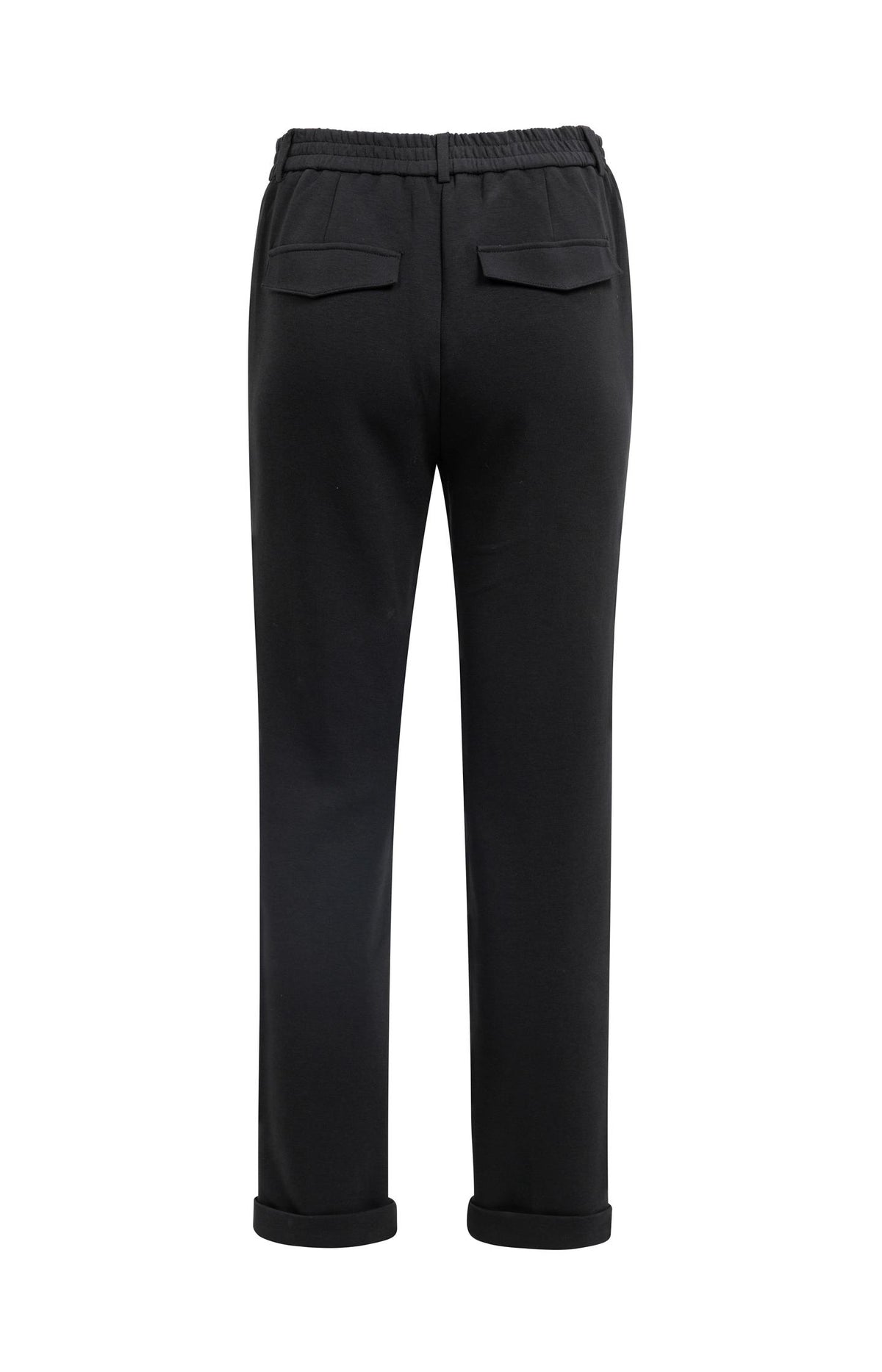 Scuba trousers with straight legs and flap pockets - Black