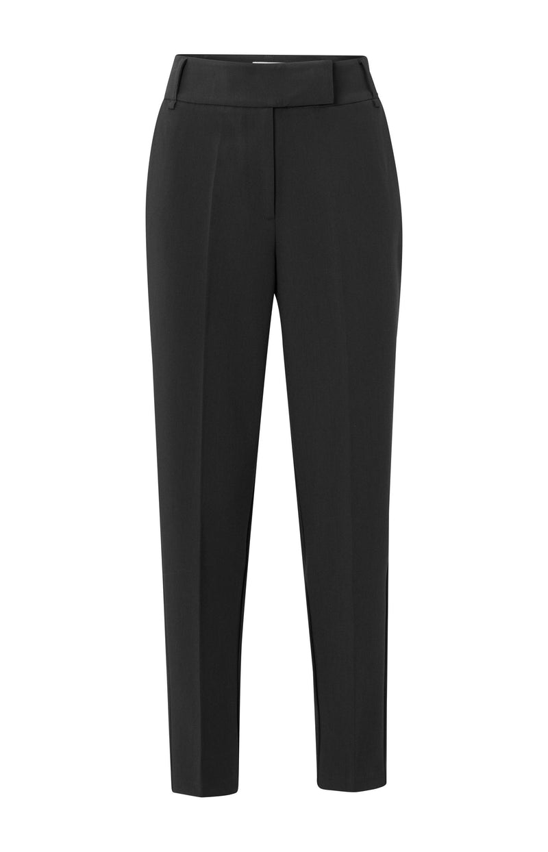 Black trousers with high waist and straight legs - Type: product