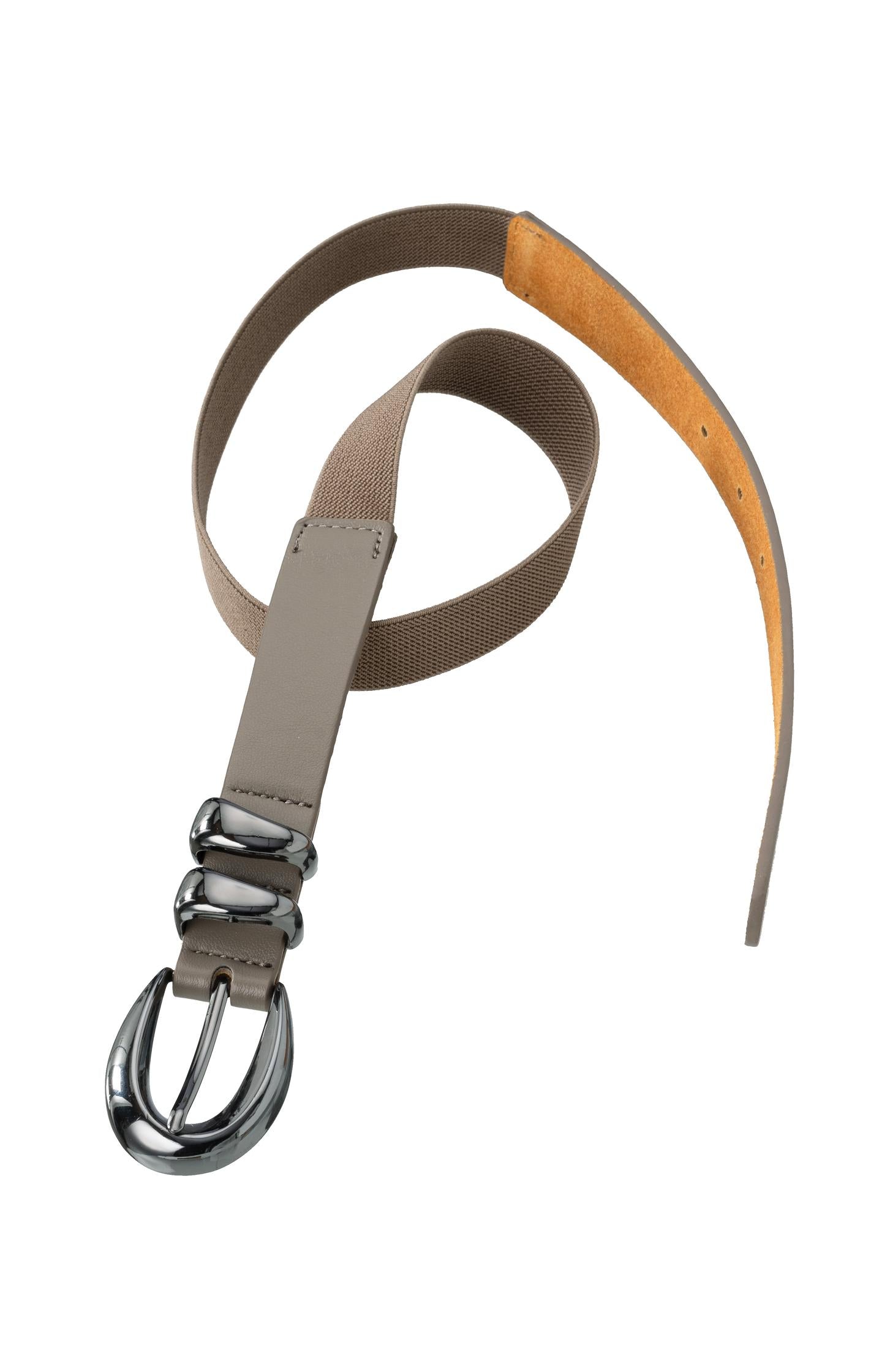 Black waist belt with shiny buckle - Type: product