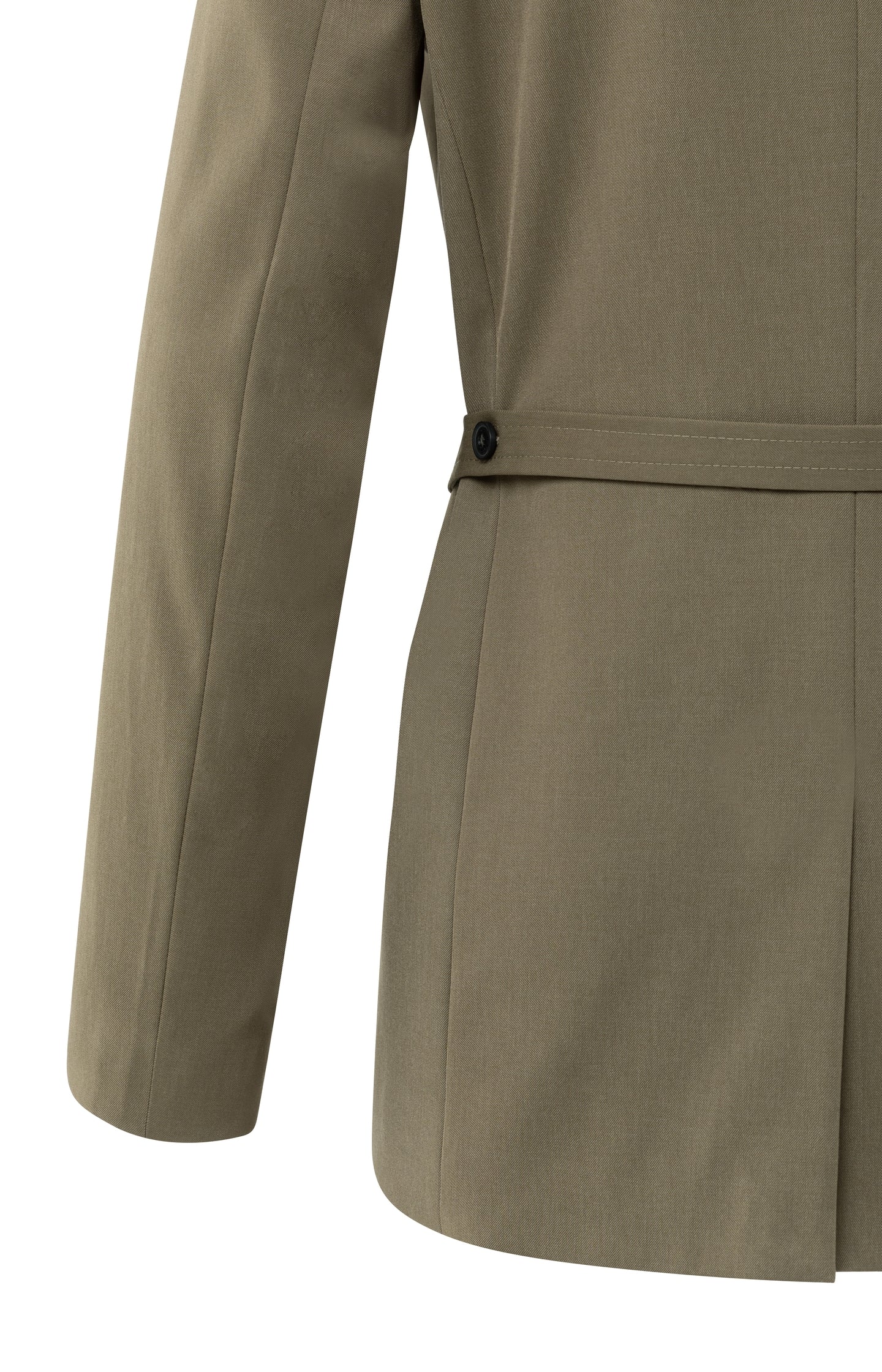 Blazer with belt and double-breasted closure