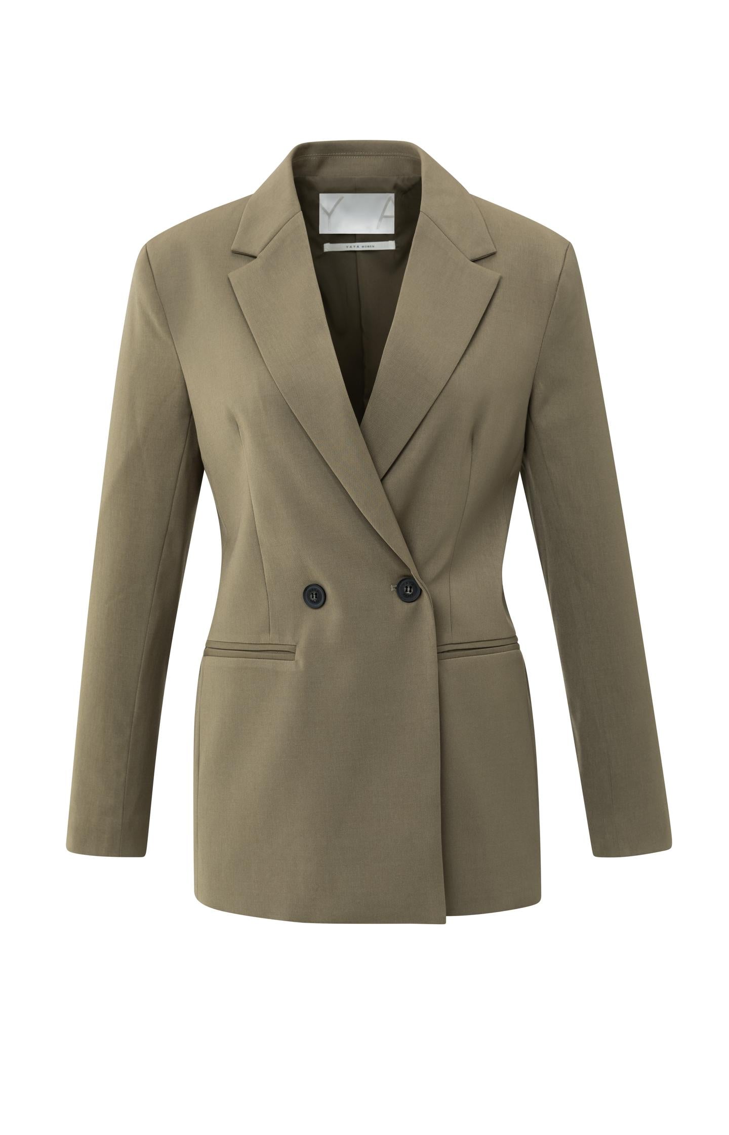 Blazer with belt and double-breasted closure - Type: product