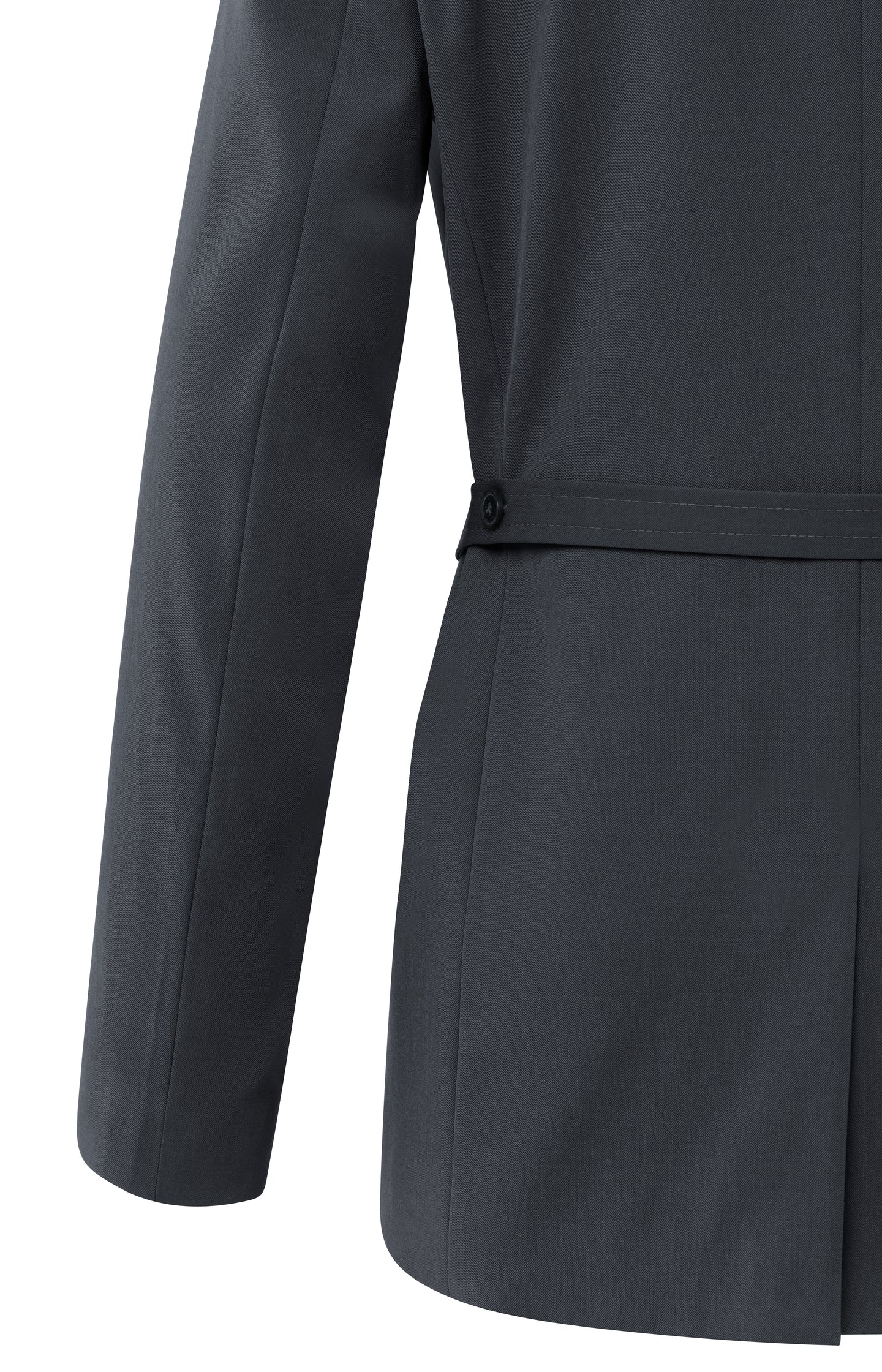 Blazer with belt and double-breasted closure