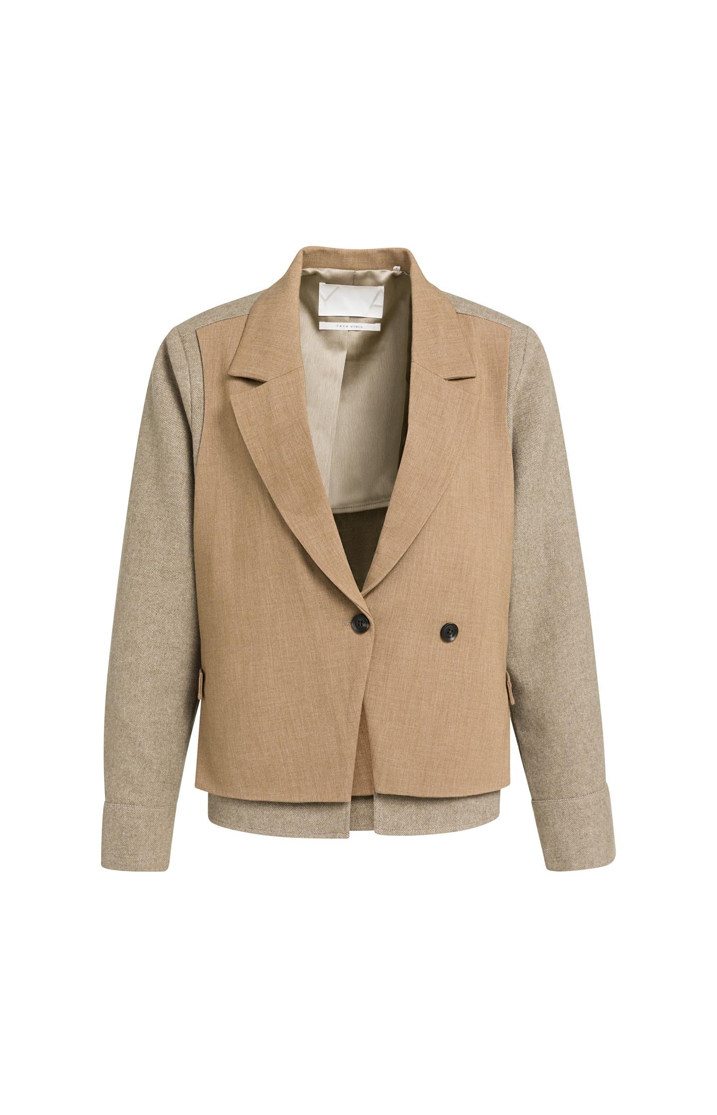 Blazer à tissu contrastant et coupe ample
