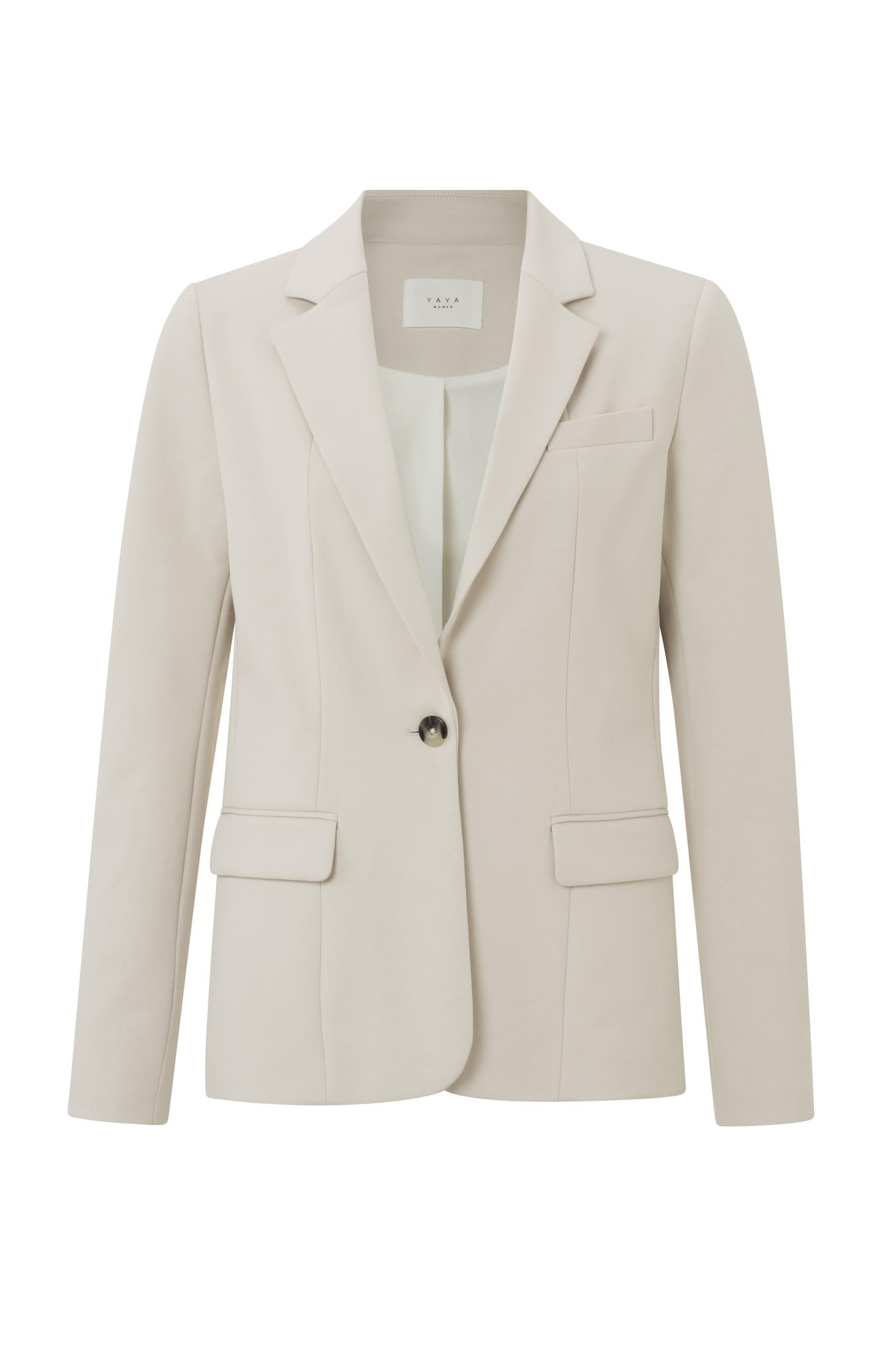 Blazer with long sleeves, button and pockets in slim fit - Type: product