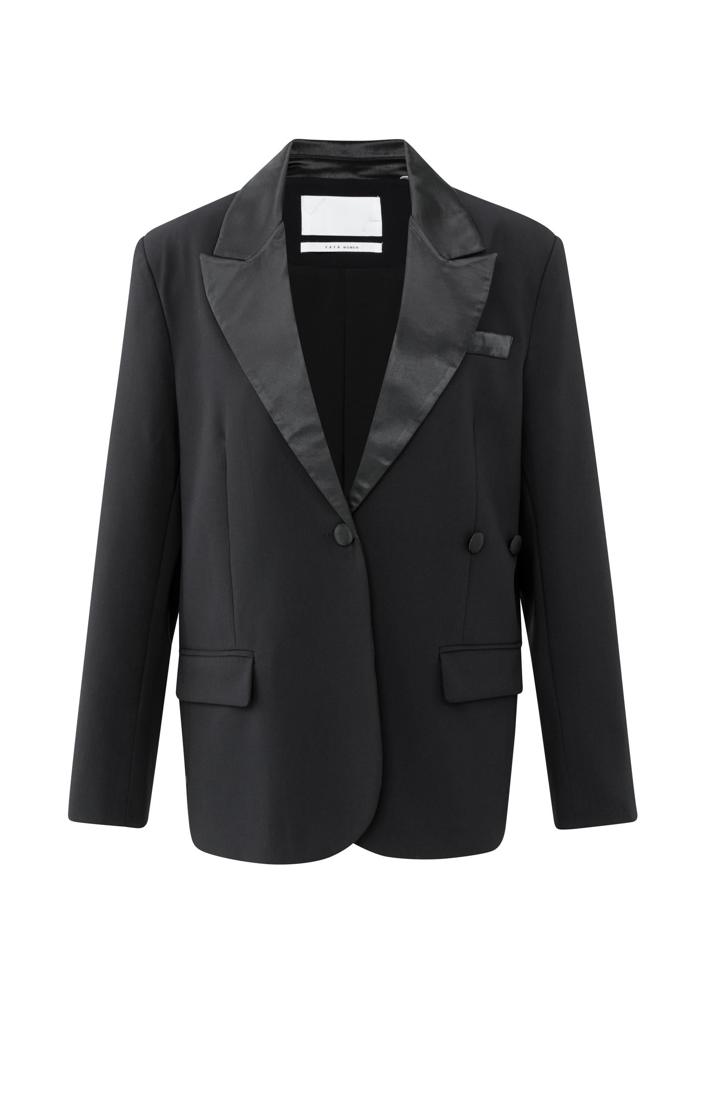 Blazer with satin details and waist effect - Type: product