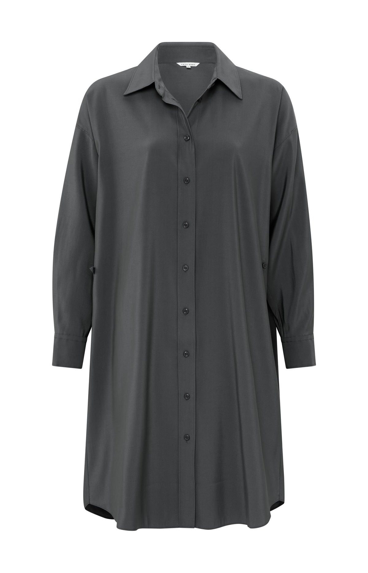 Stijlvolle Fleece Blouse Jurk met Knoopjesprint