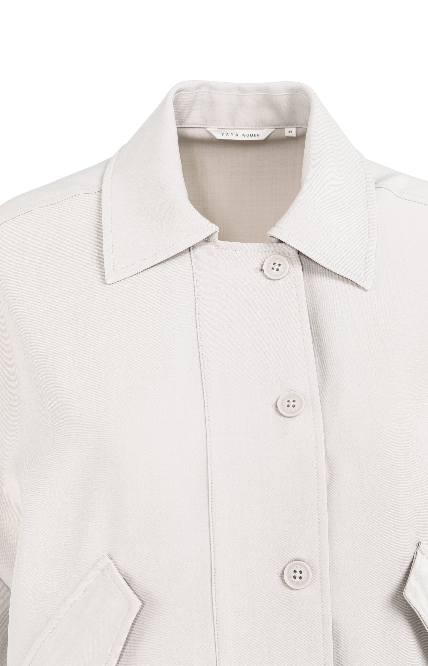 Blouse jacket with adjustable waistband and pockets