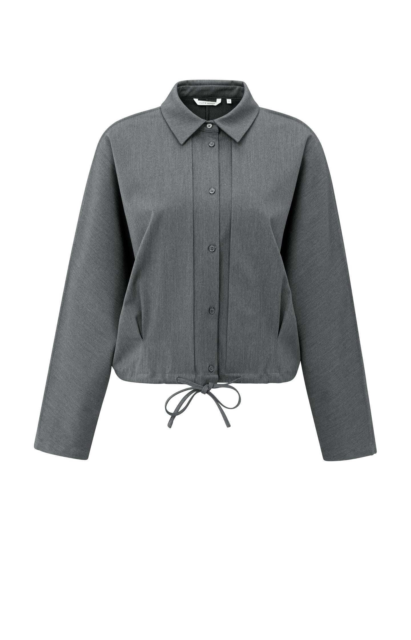 Blouse jacket with waist pleats and tie closure - Type: product