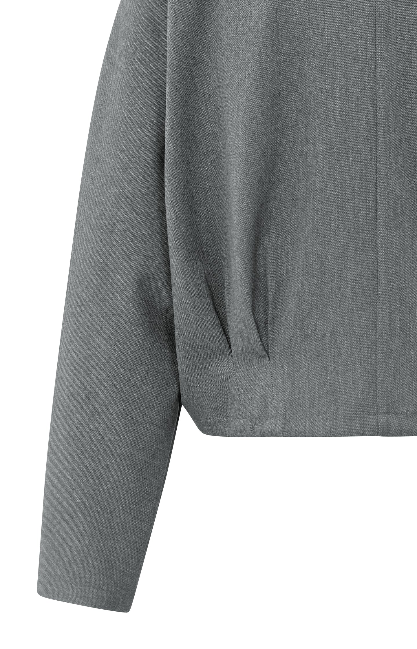 Blouse jacket with waist pleats and tie closure